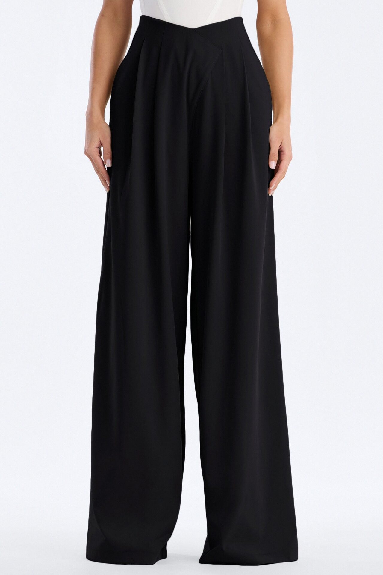 About Time Wide Leg Trousers - Black
