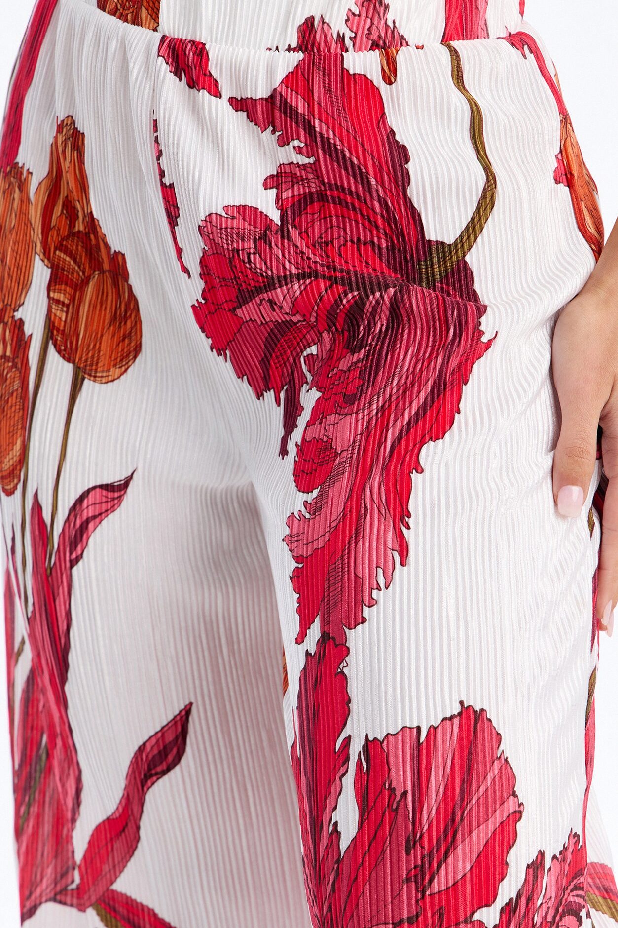 Pure Bliss Printed Plisse Pant - Ivory/combo
