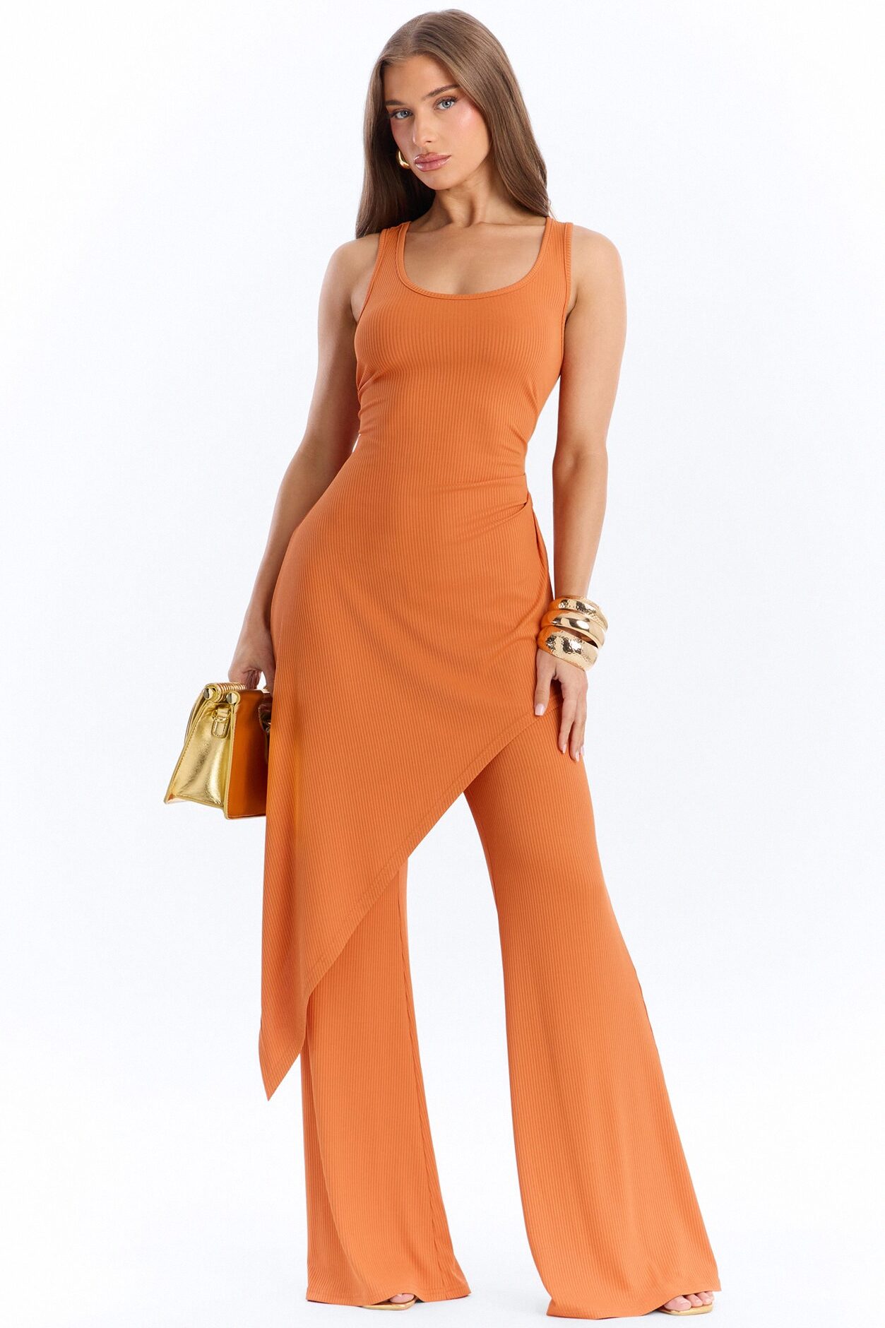 Sienna Asymmetrical Pant Set - Orange
