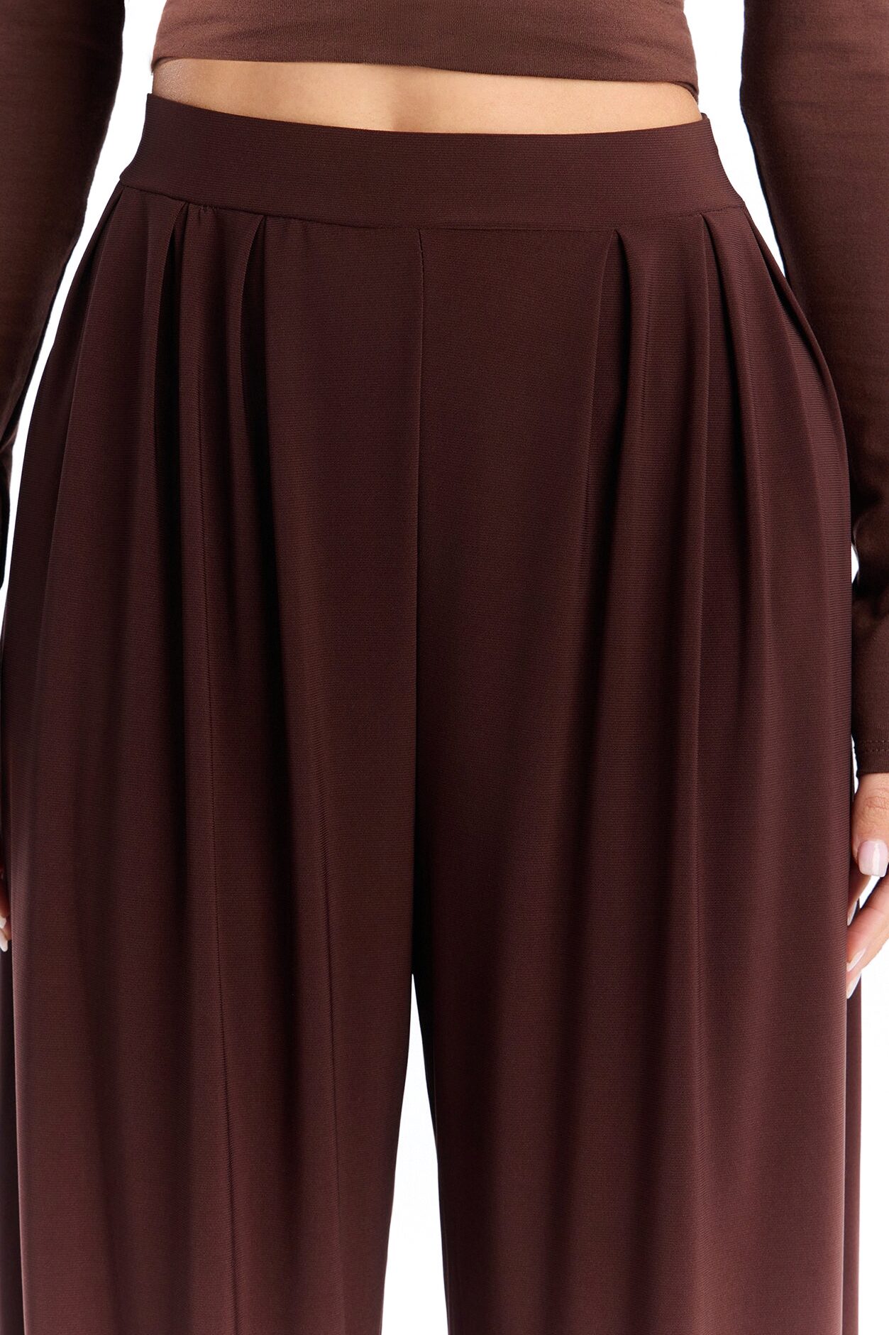 Dottie Slinky Relaxed Wide Leg Pant 32″ - Brown