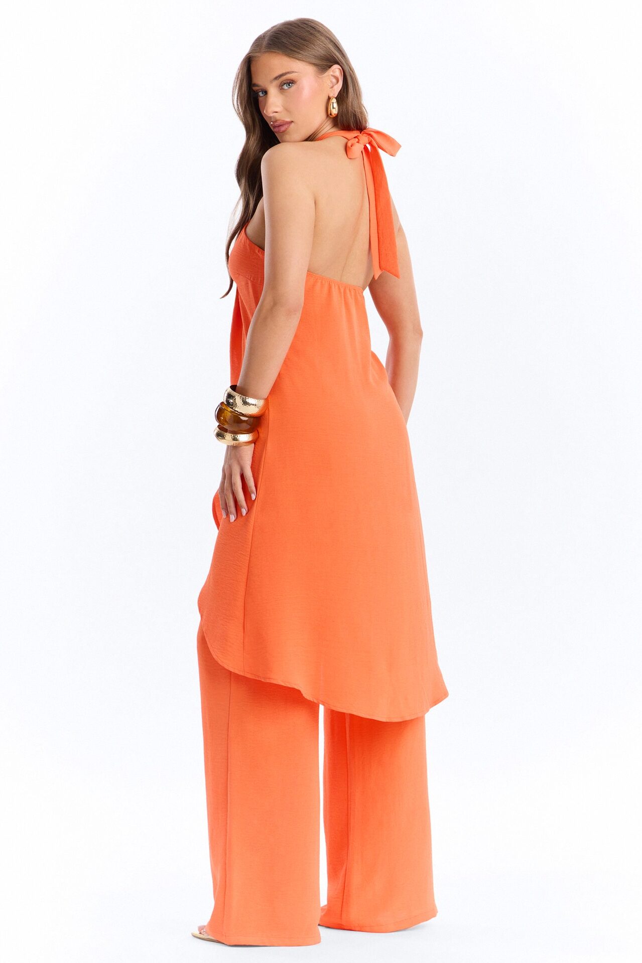 Born For This Halter Pant Set - Orange