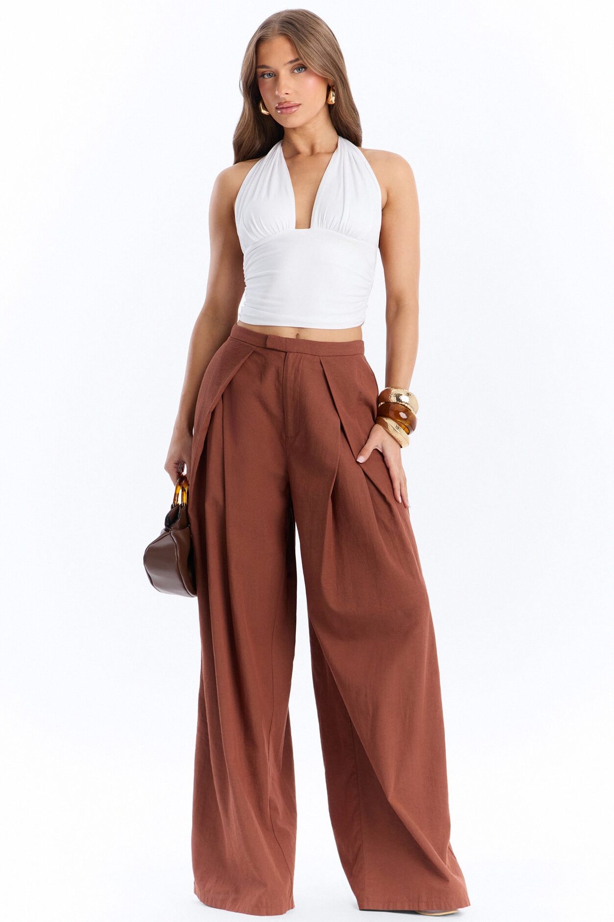 Side Attraction One Shoulder Ruched Top - White