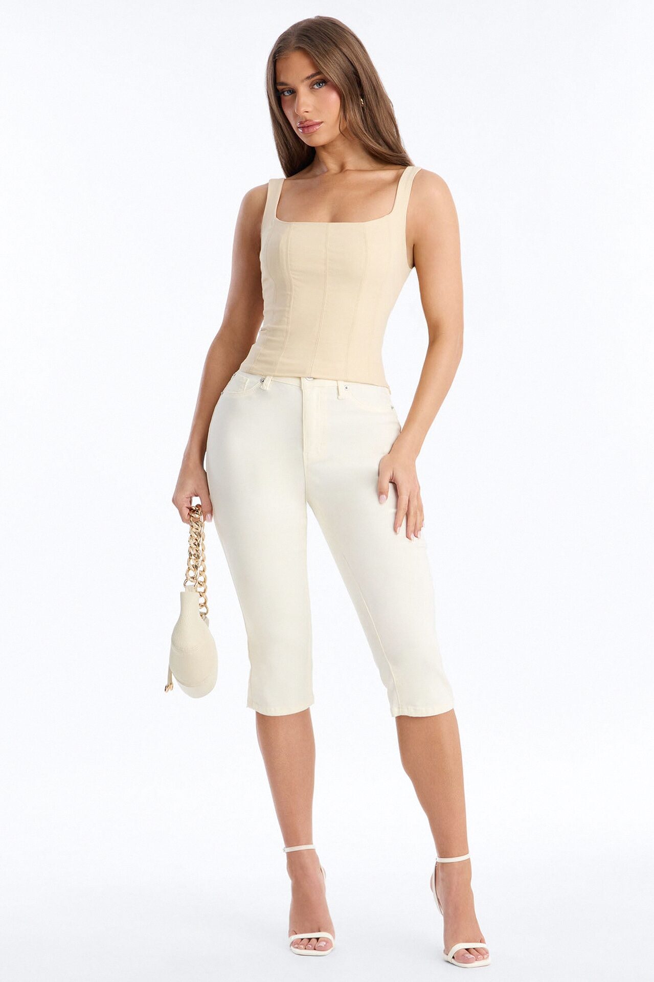 Classic Babe Smocked Tank Top - Beige
