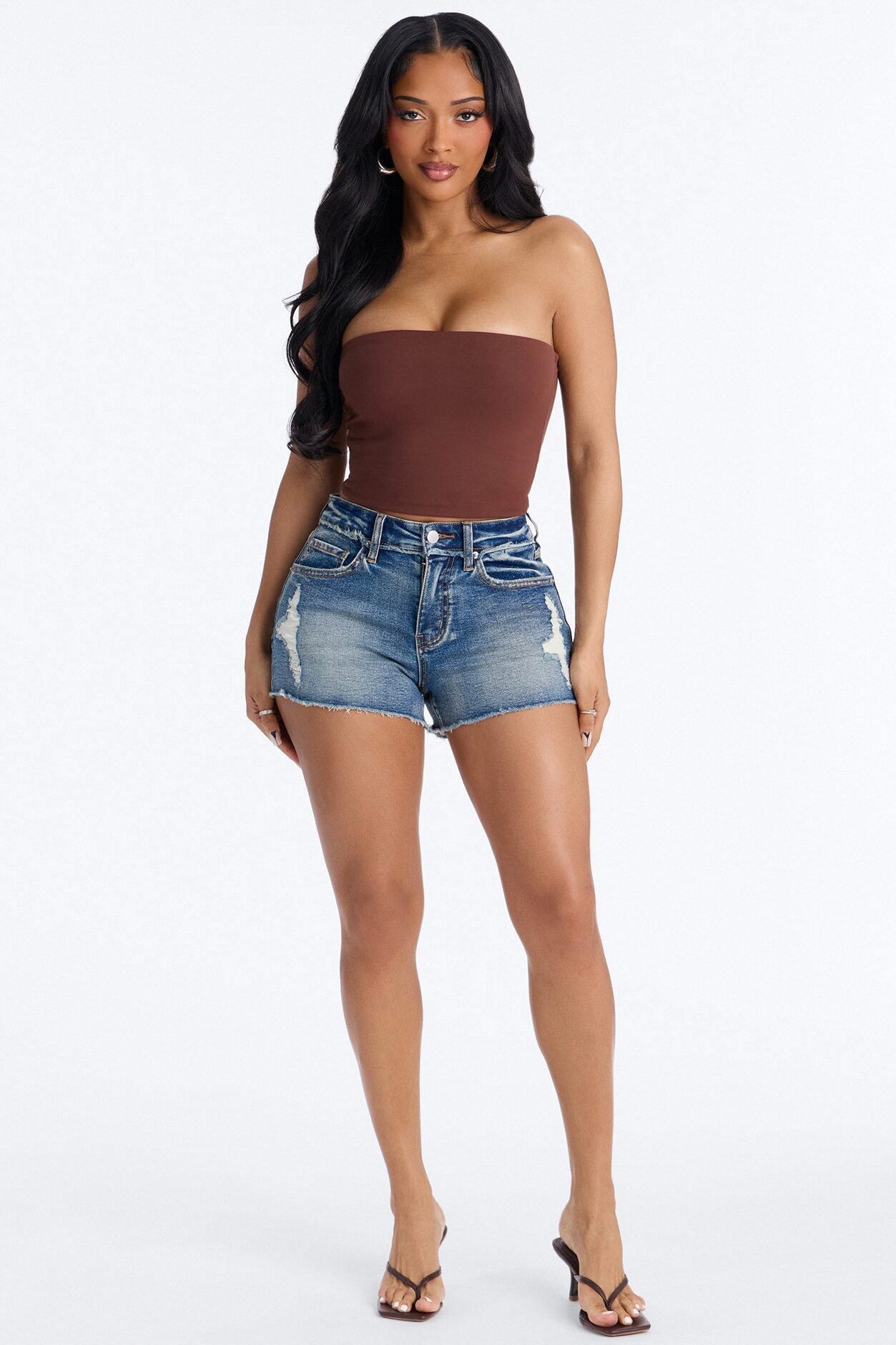 Veronica Double Lined Tube Top - Brown