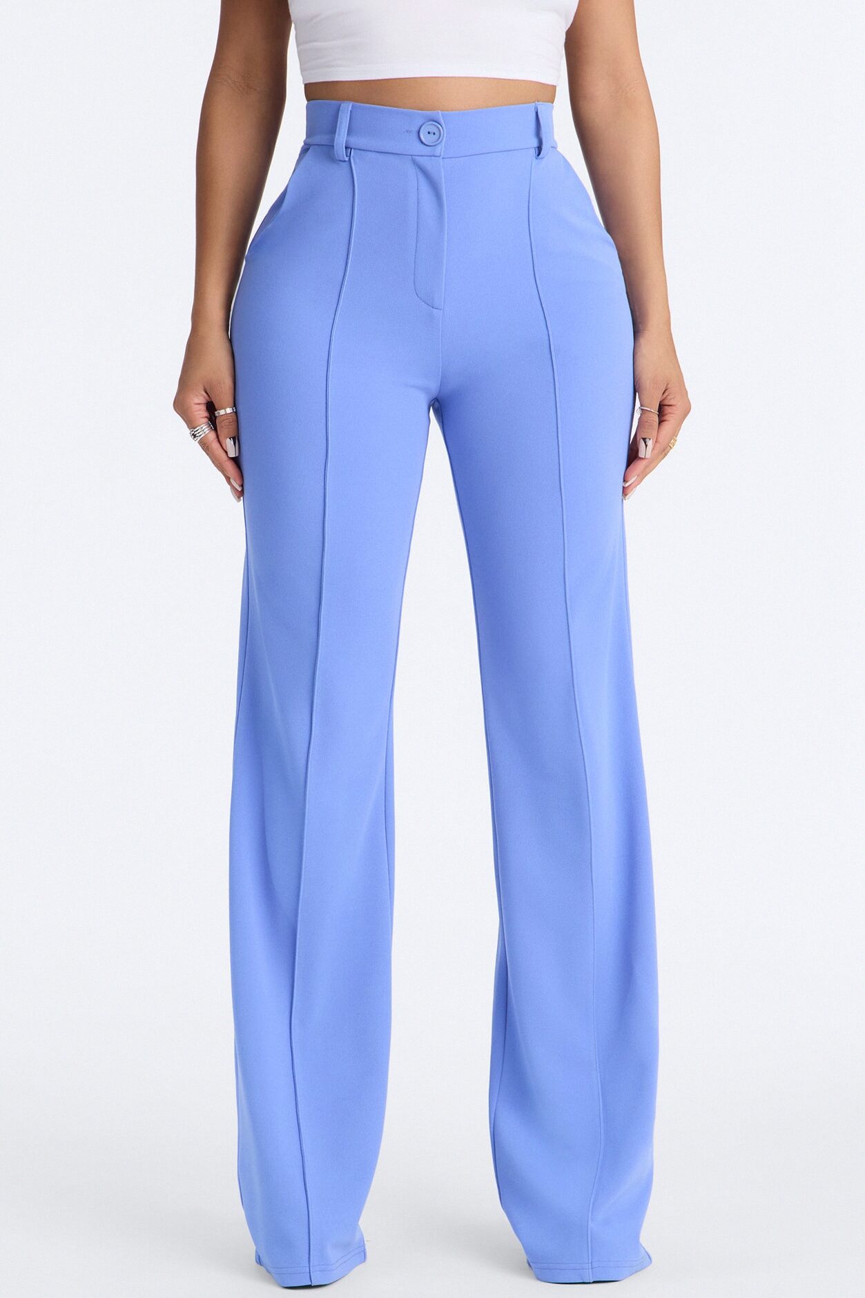 Heidi Wide Leg Trouser Pant - Periwinkle