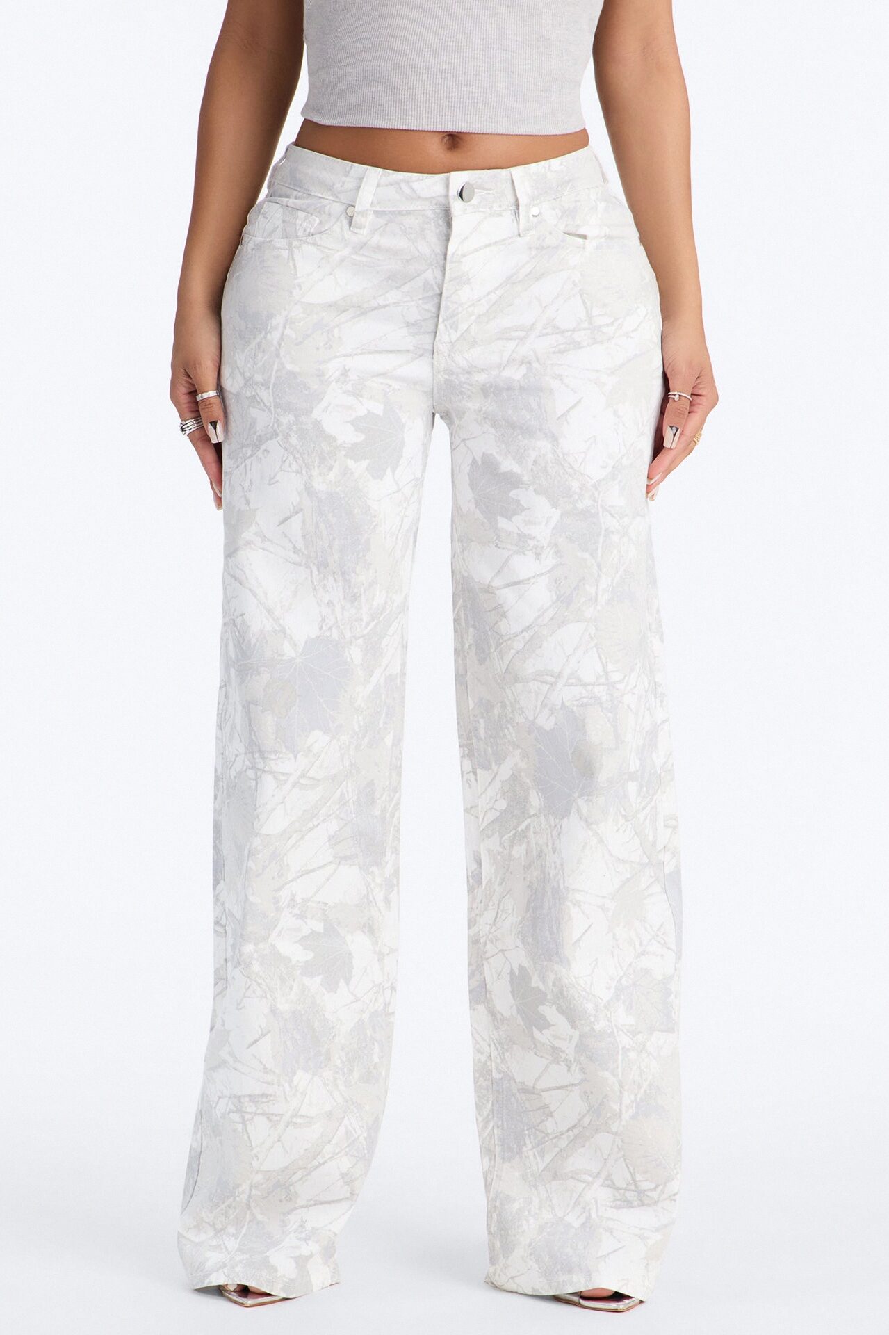 Raffi Mid Rise Camouflage Pant 33″ - Ivory/combo