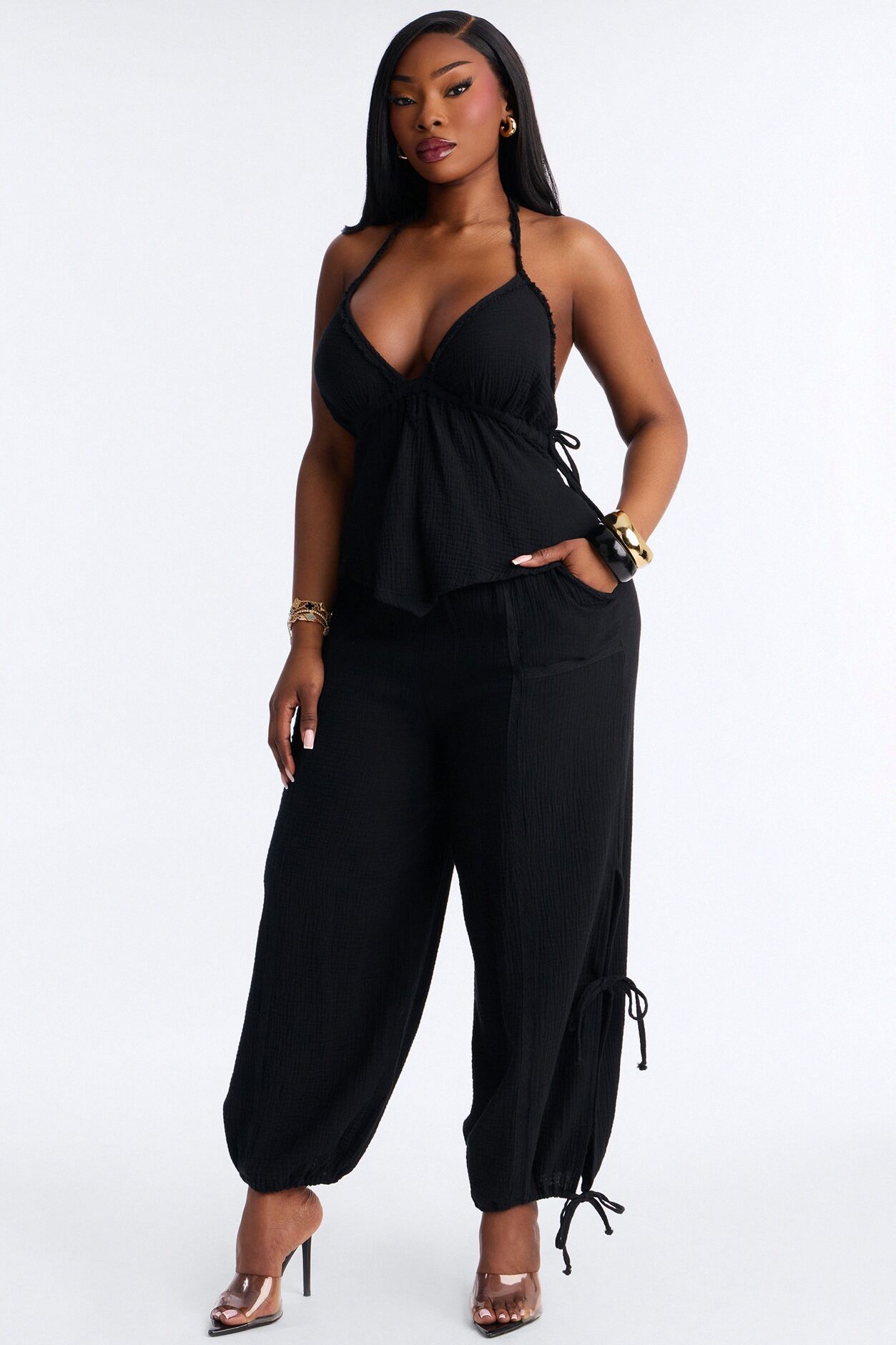 Azuki Balloon Pant Set - Black