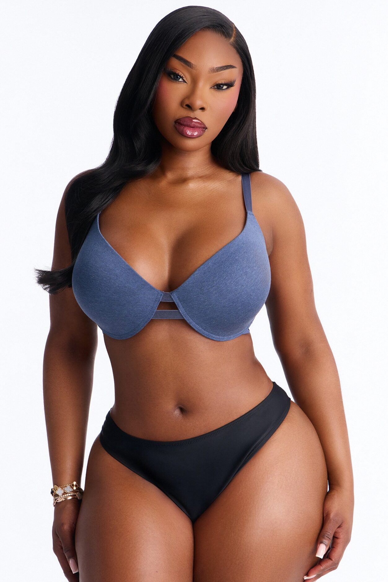 Nova Cotton TShirt Bra - Heathered Blue
