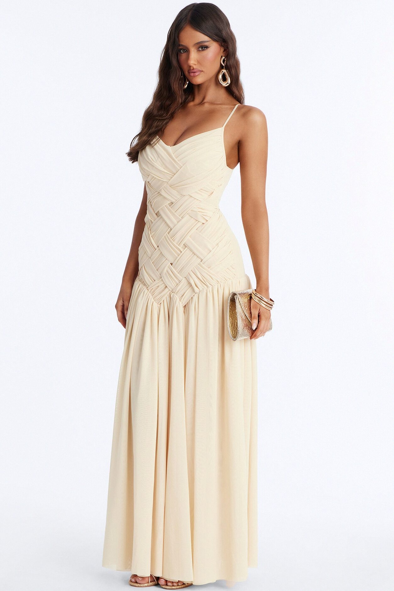 Wild At Heart Woven Mesh Maxi Dress - Butter Yellow