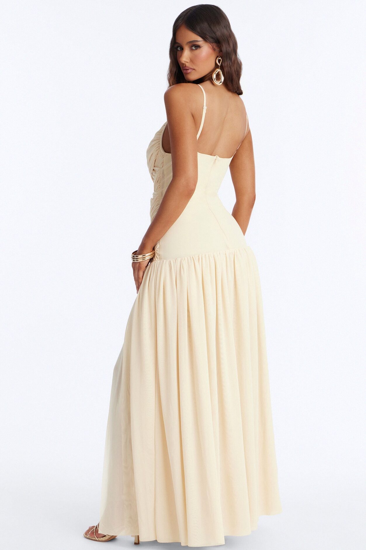 Wild At Heart Woven Mesh Maxi Dress - Butter Yellow