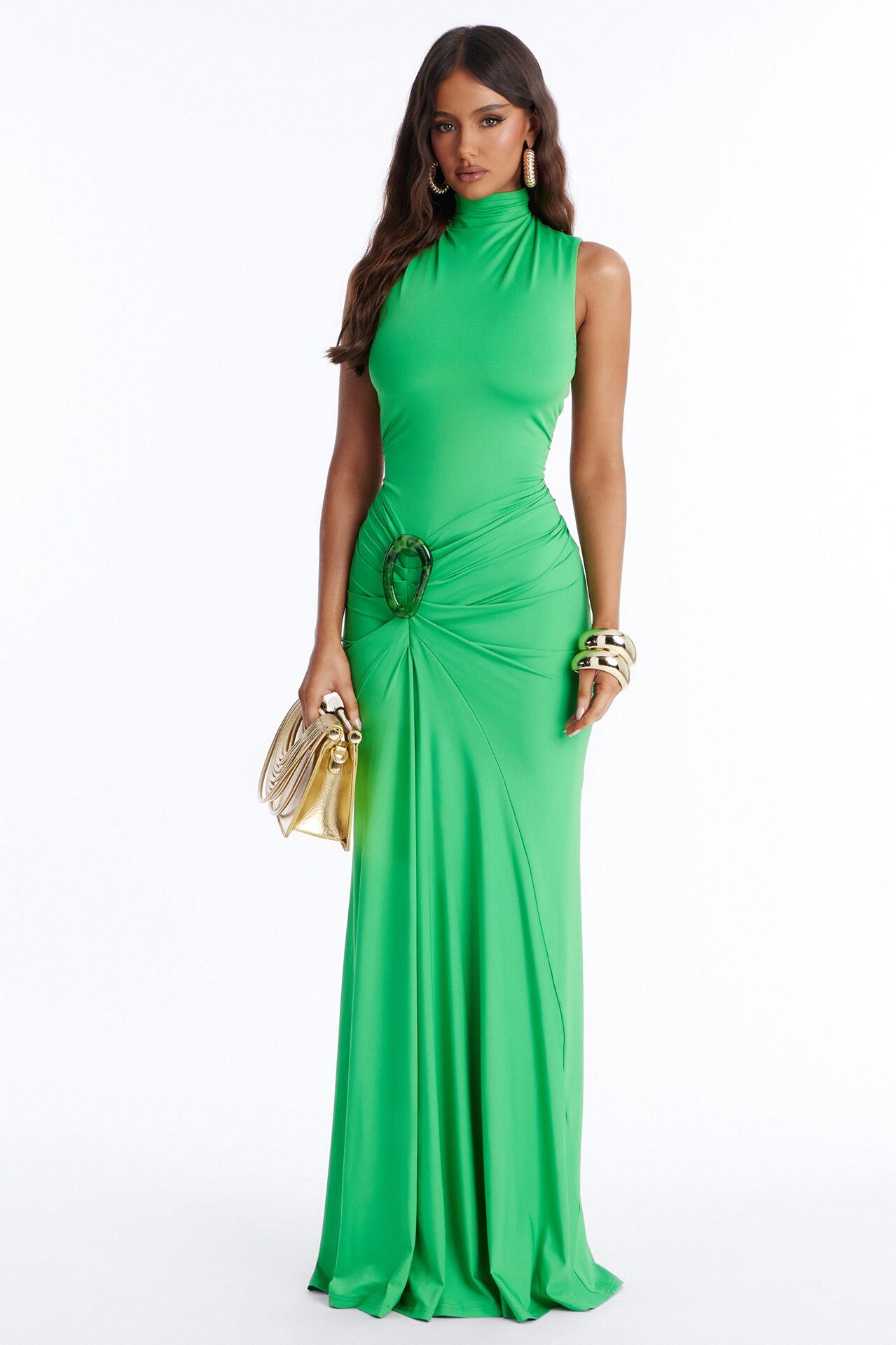 Heat Chic Hardware Maxi Dress - Kelly Green