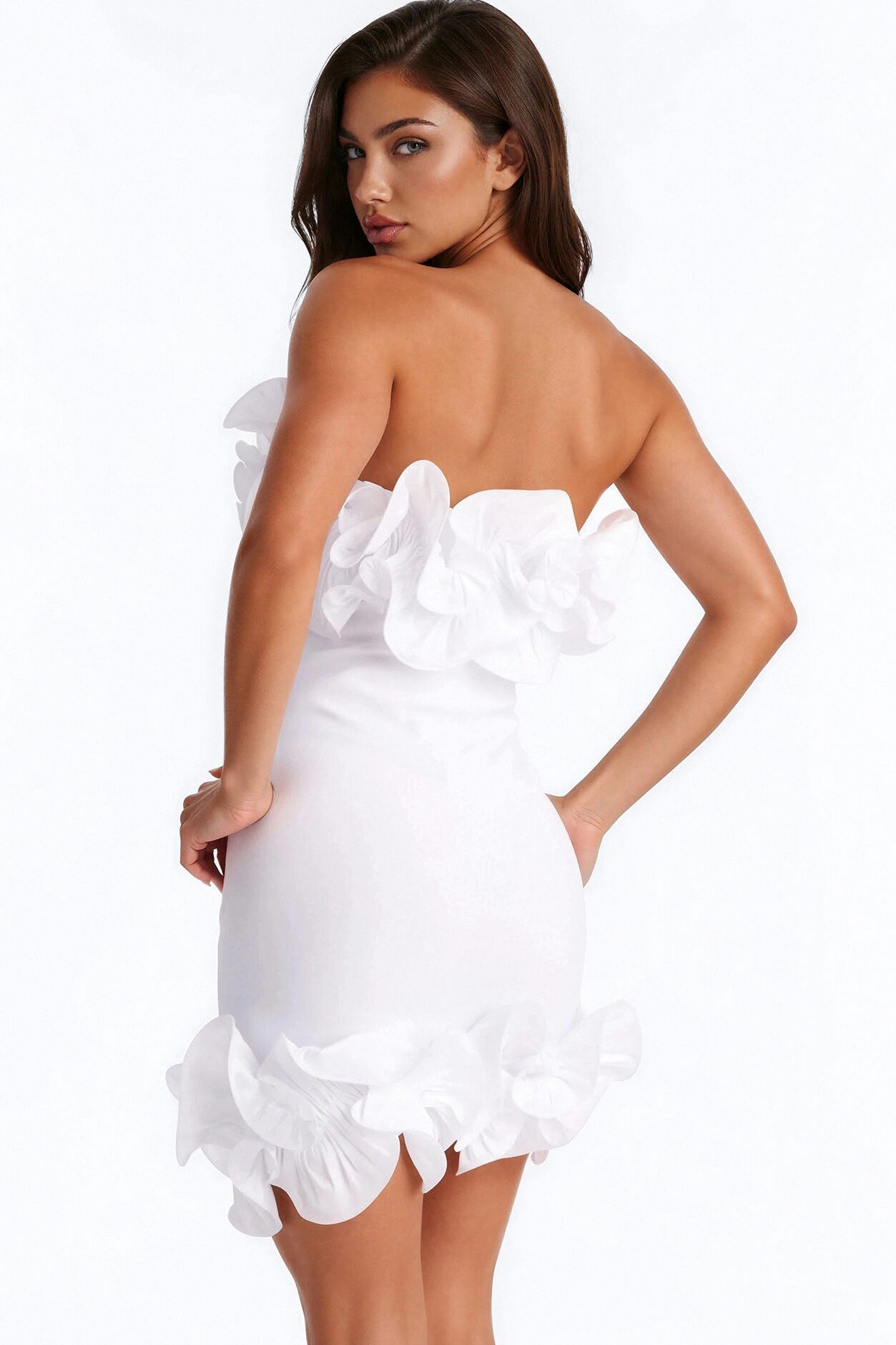 Myla Strapless Bandage Mini Dress - White