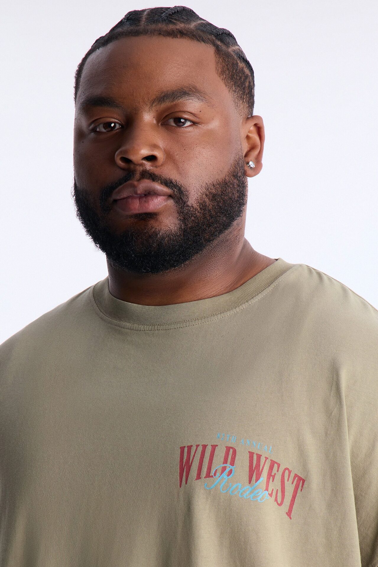 Wild West Rodeo Oversized Short Sleeve Tee - Olive