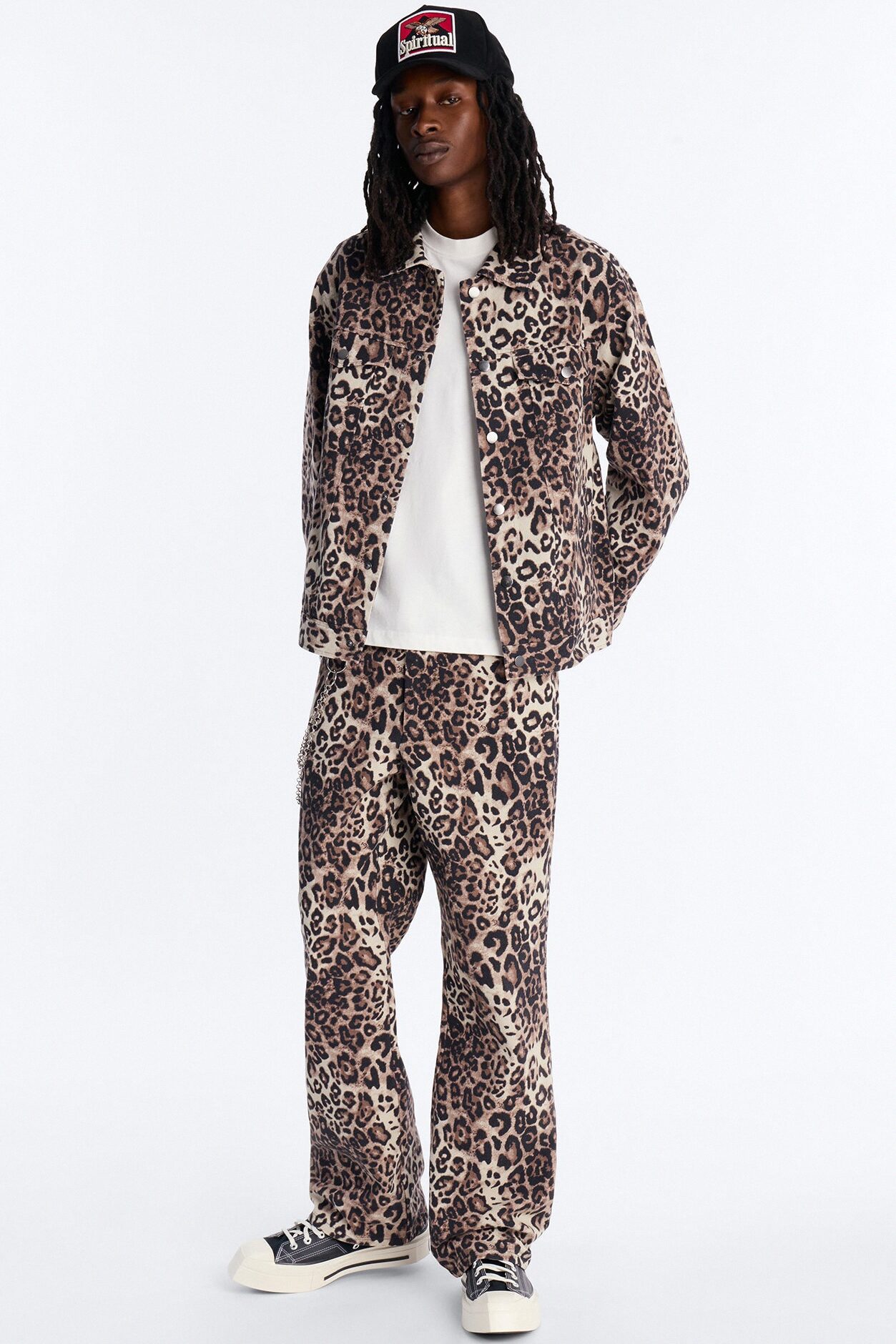 Marcy Wild Leopard Print Trucker Jacket - Brown