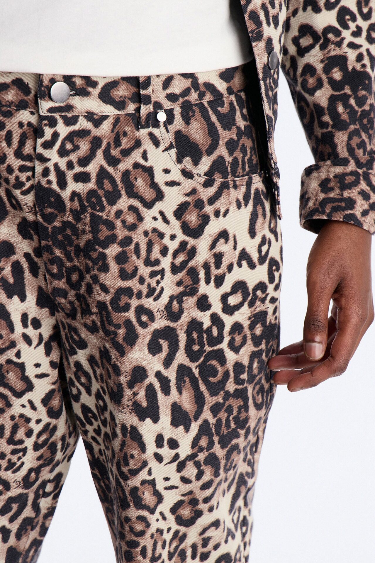 Straight Flare Marcy Wild Leopard Print Pant - Brown