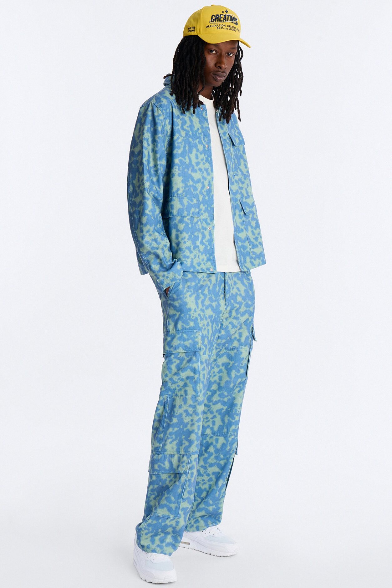 Baggy Terrain Drip Textured Pant - Blue