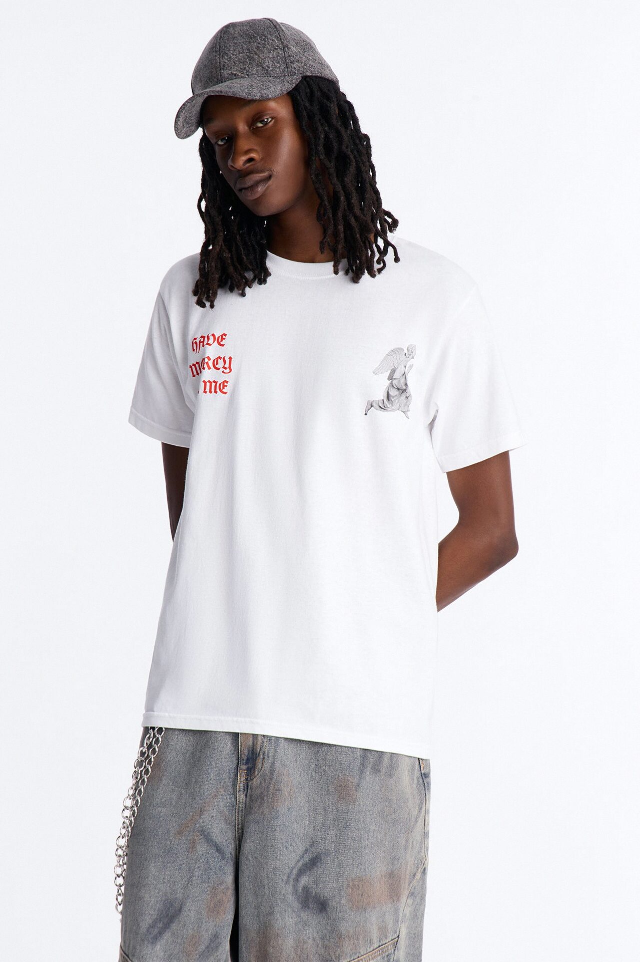 Pray For Me Angels Short Sleeve Tee - White