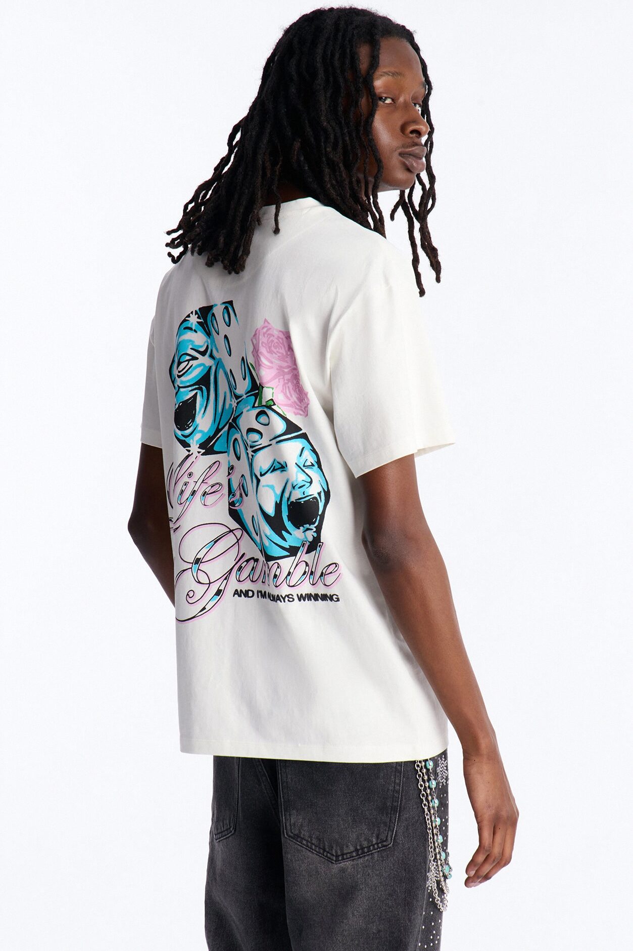 Lifes A Gamble And Im Always Winning Short Sleeve Tee - Off White