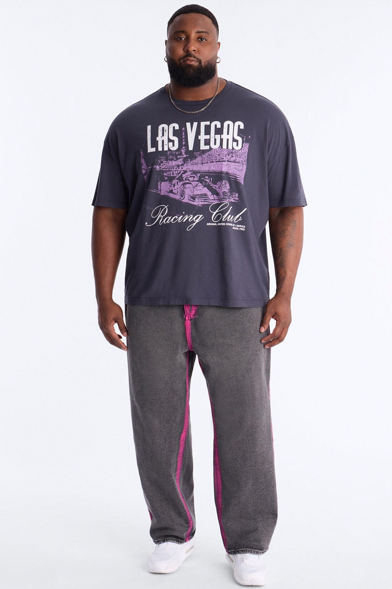 Las Vegas Racing Club Oversized Short Sleeve Tee - Navy