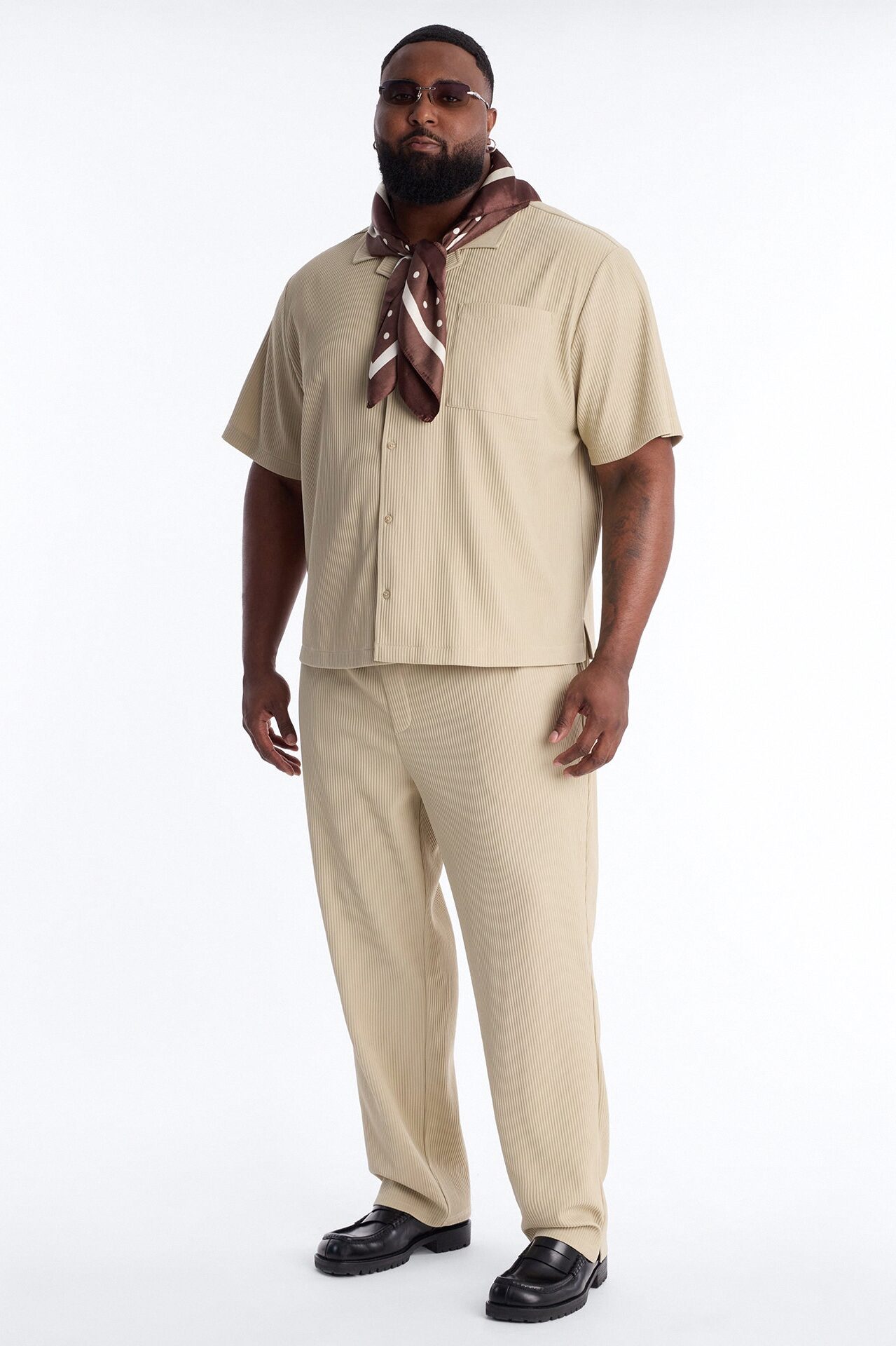 Show Up Short Sleeve Cuban Shirt - Stone
