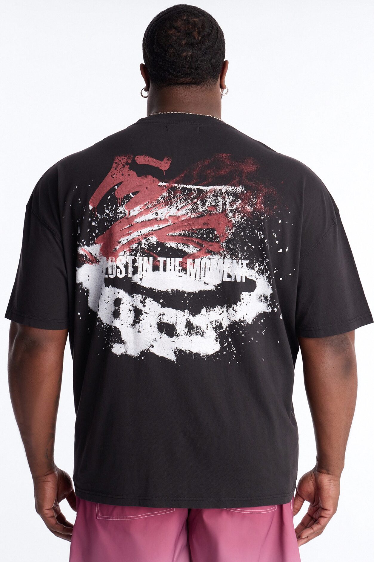 Lost In The Moment Oversized Short Sleeve Tee - Black Wash