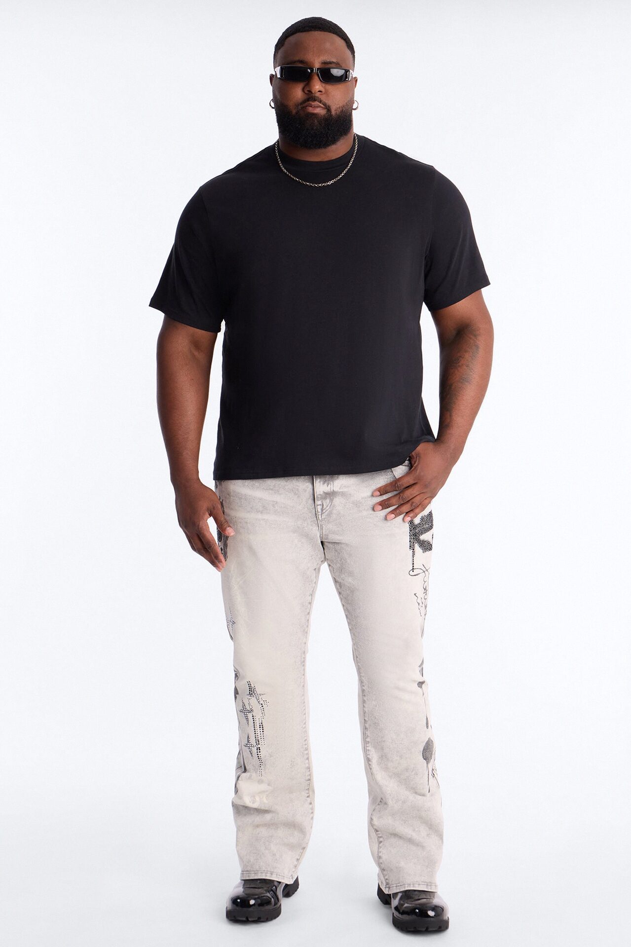 Stacked Skinny Flare Ace Royale Jean - Grey