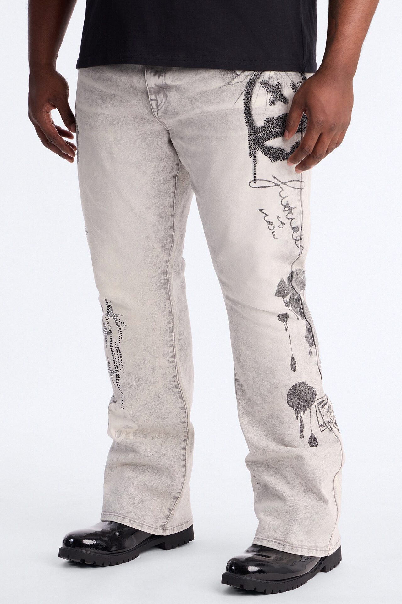 Stacked Skinny Flare Ace Royale Jean - Grey