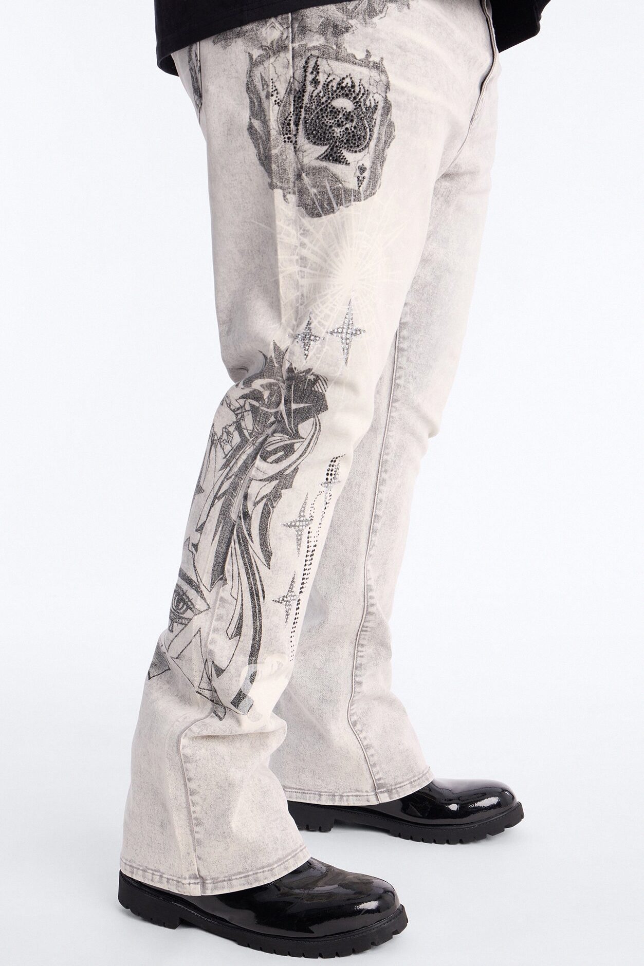 Stacked Skinny Flare Ace Royale Jean - Grey