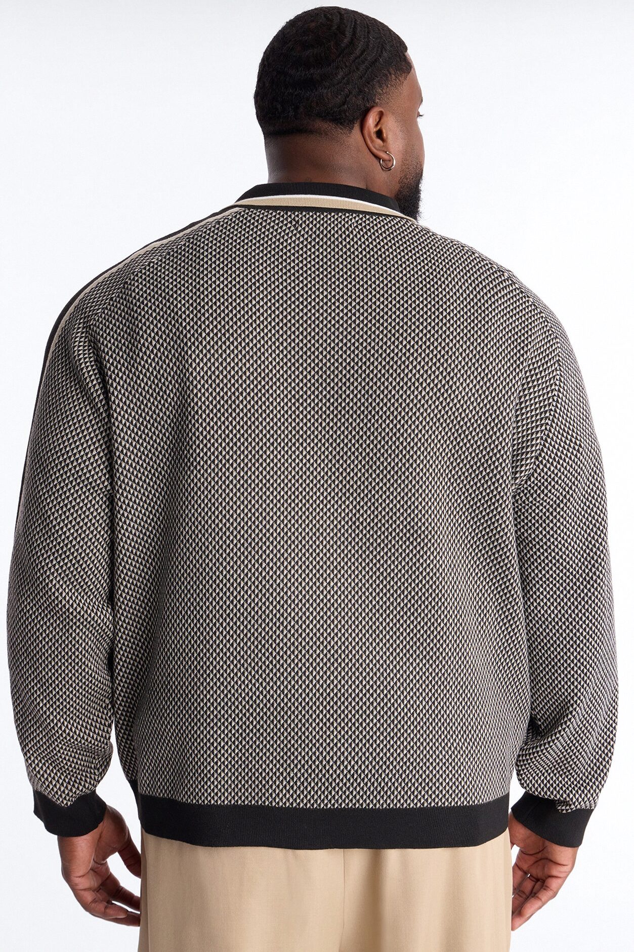 Ashford Knitted Long Sleeve Polo - Black
