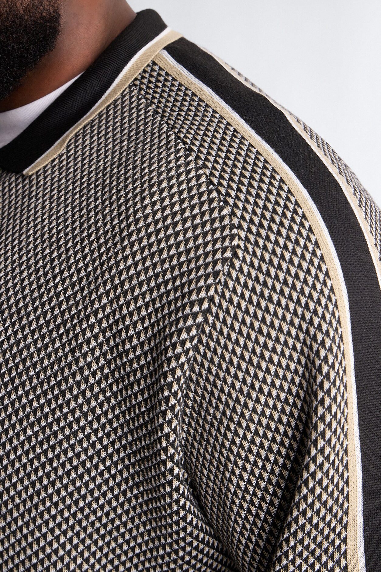 Ashford Knitted Long Sleeve Polo - Black