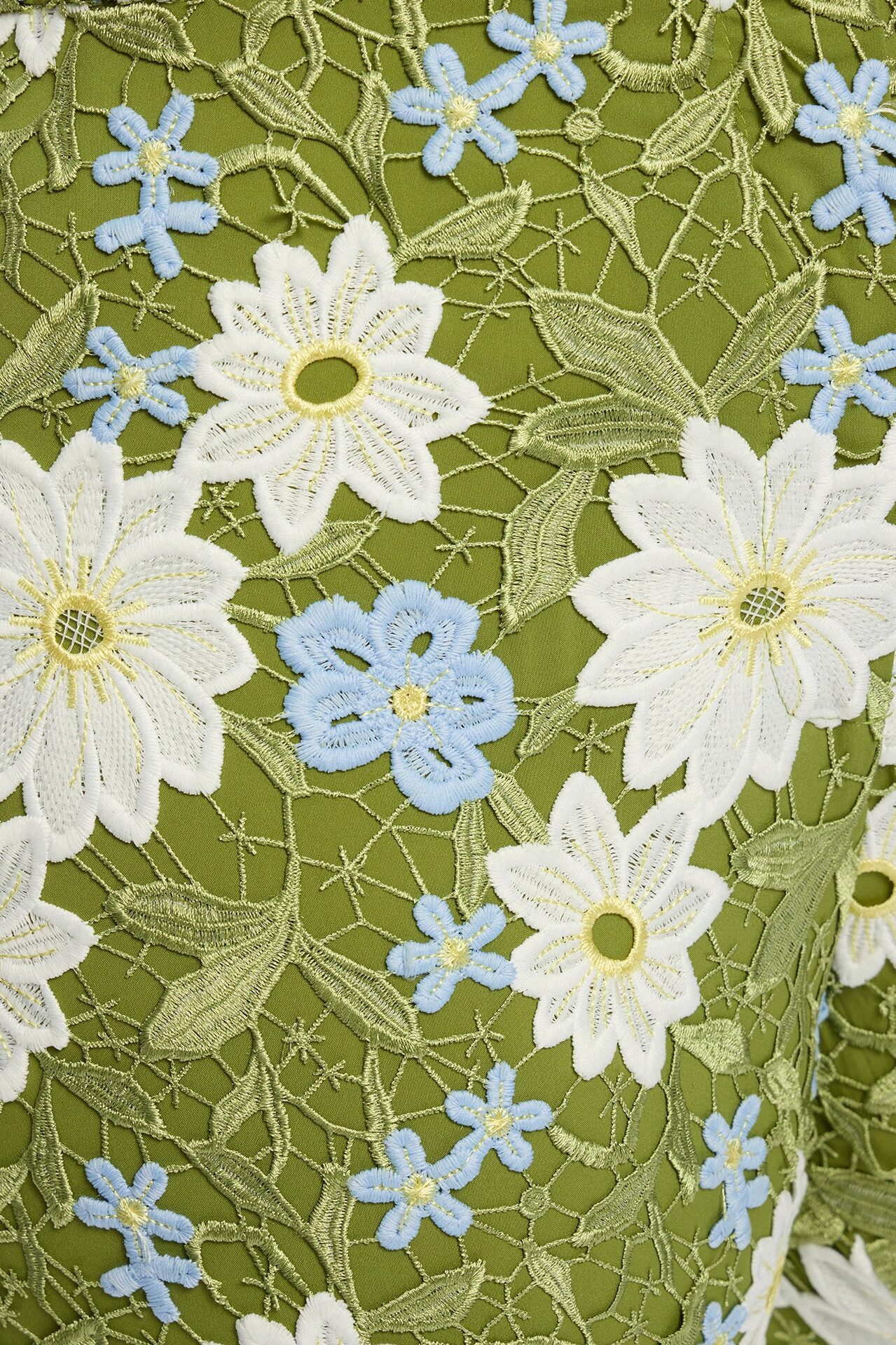 Dani Floral Embroidered Flare Pant - Chartreuse