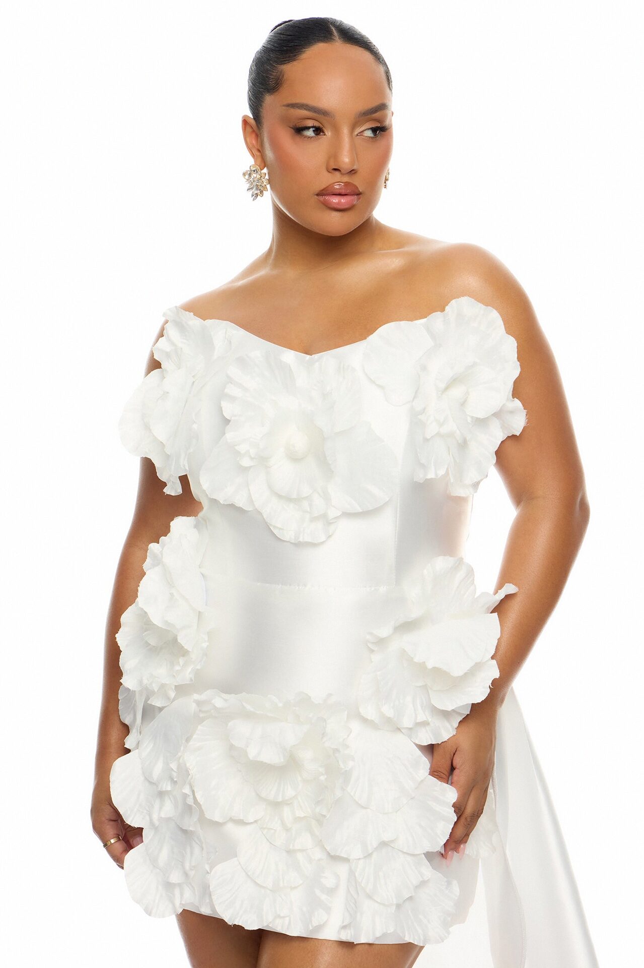 Dara Draped Taffeta Mini Dress - White