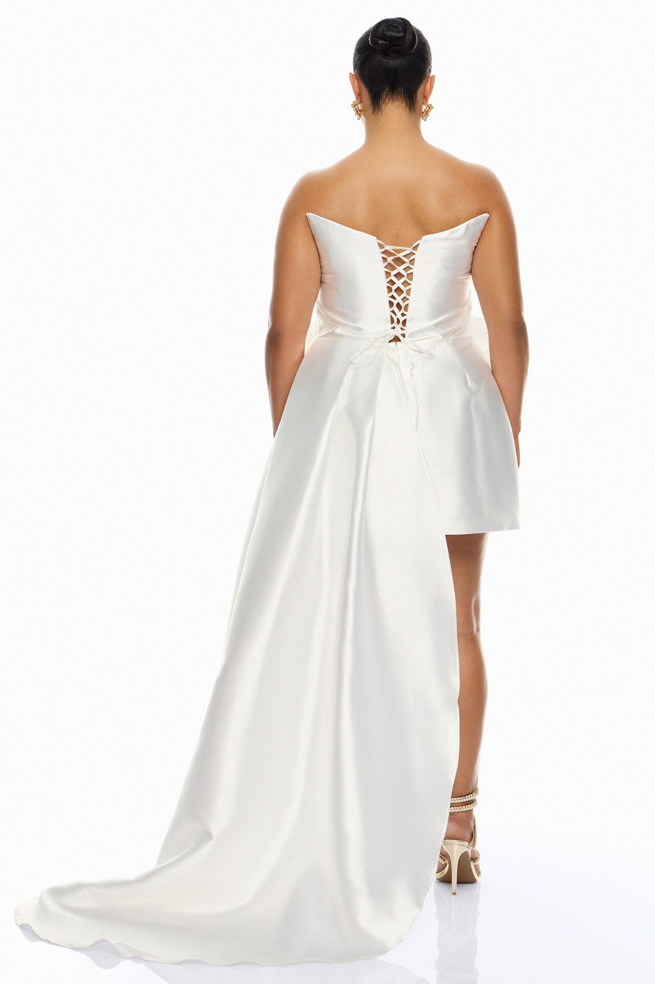Dara Draped Taffeta Mini Dress - White