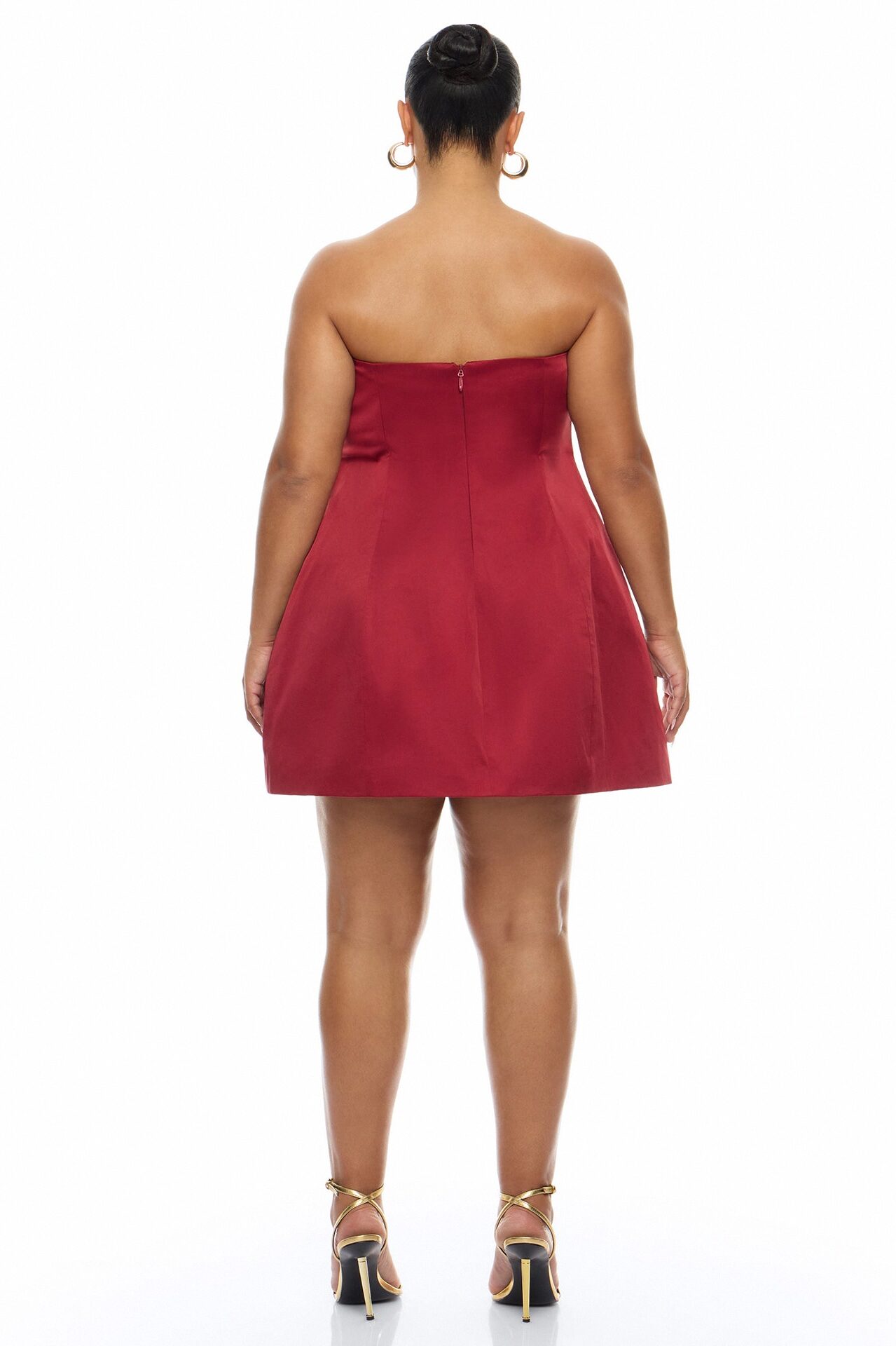 Effortless Glam Hardware Mini Dress - DarkRed