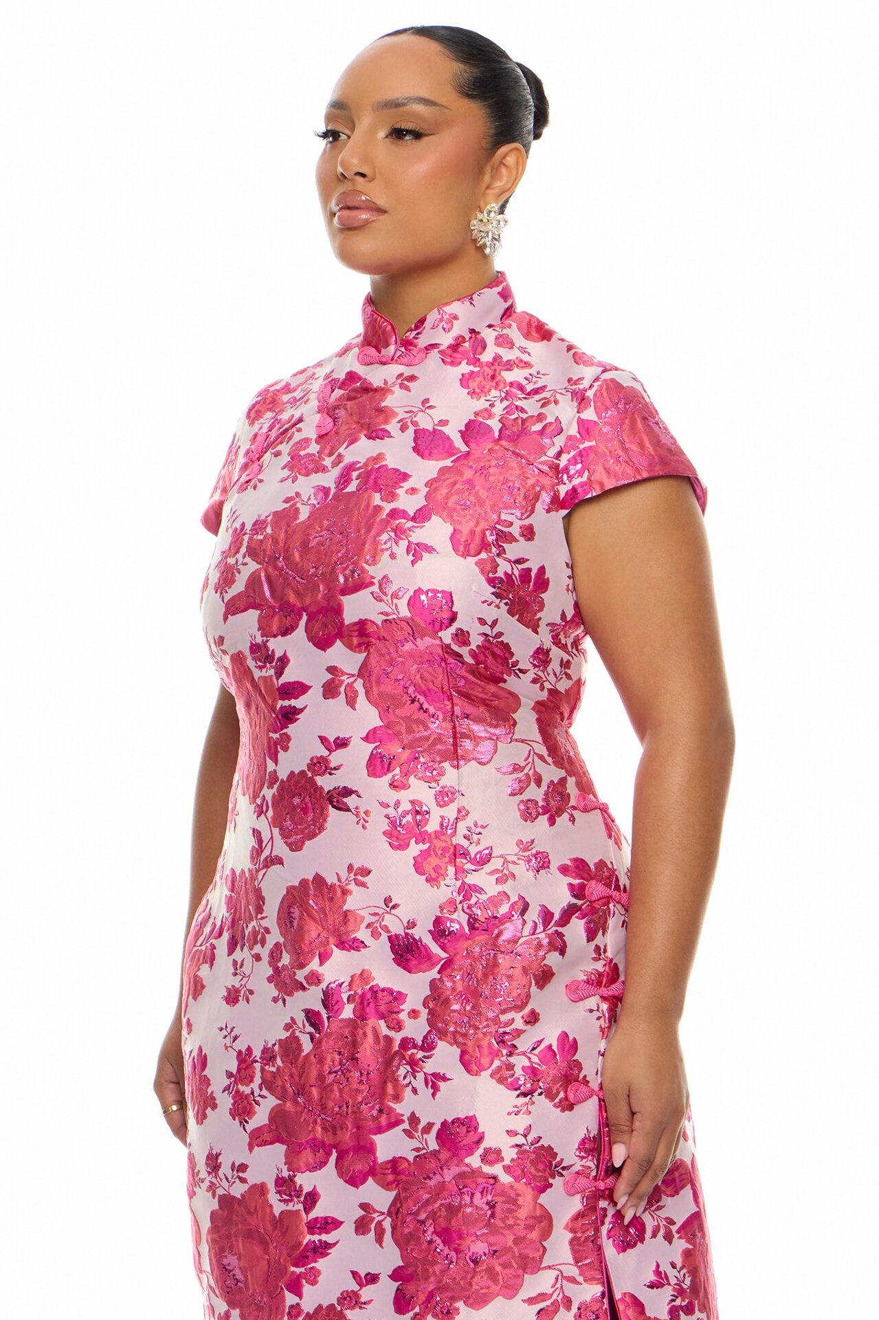 Modern Bloom Jacquard Maxi Dress - Pink/combo