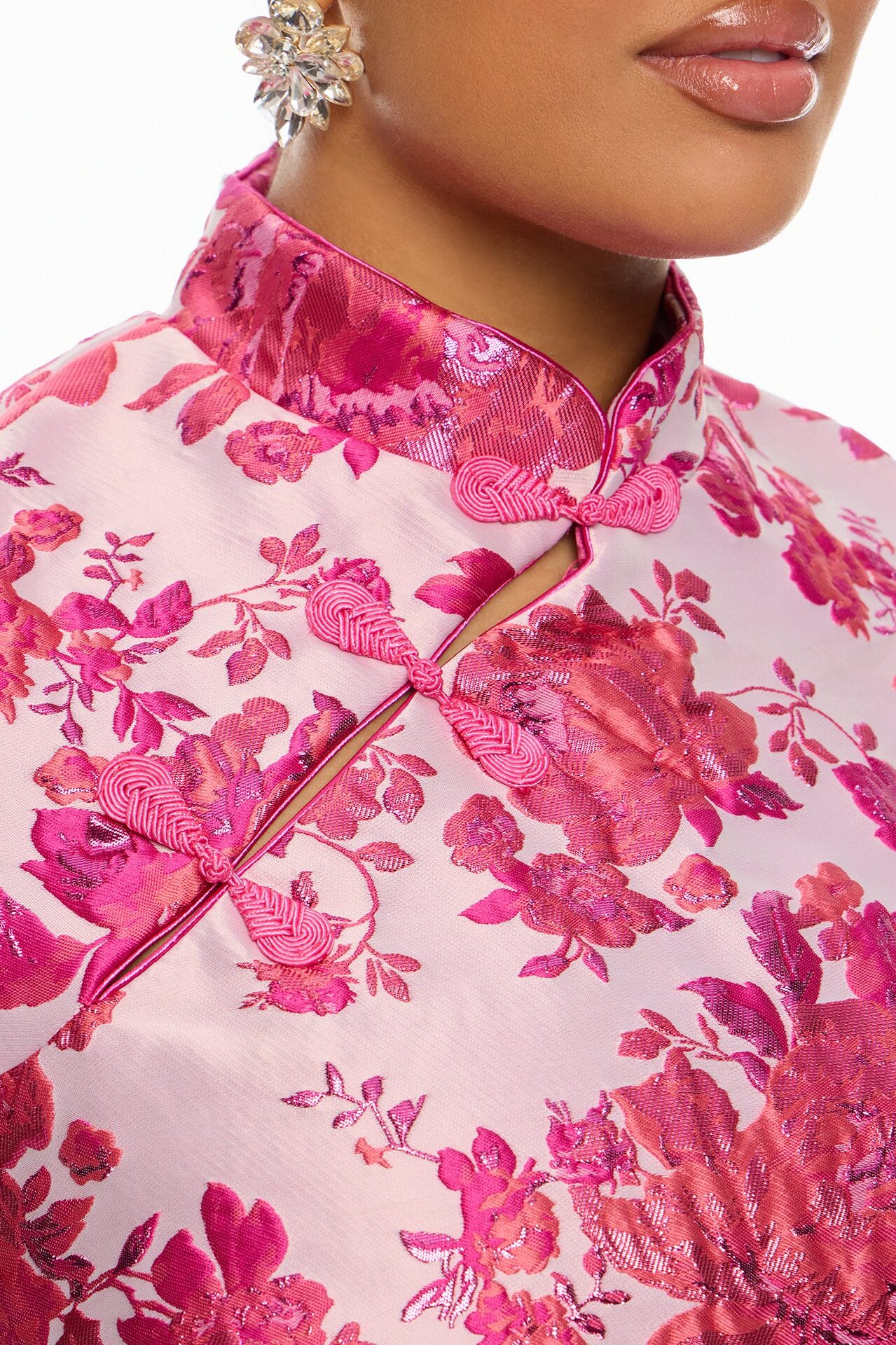 Modern Bloom Jacquard Maxi Dress - Pink/combo
