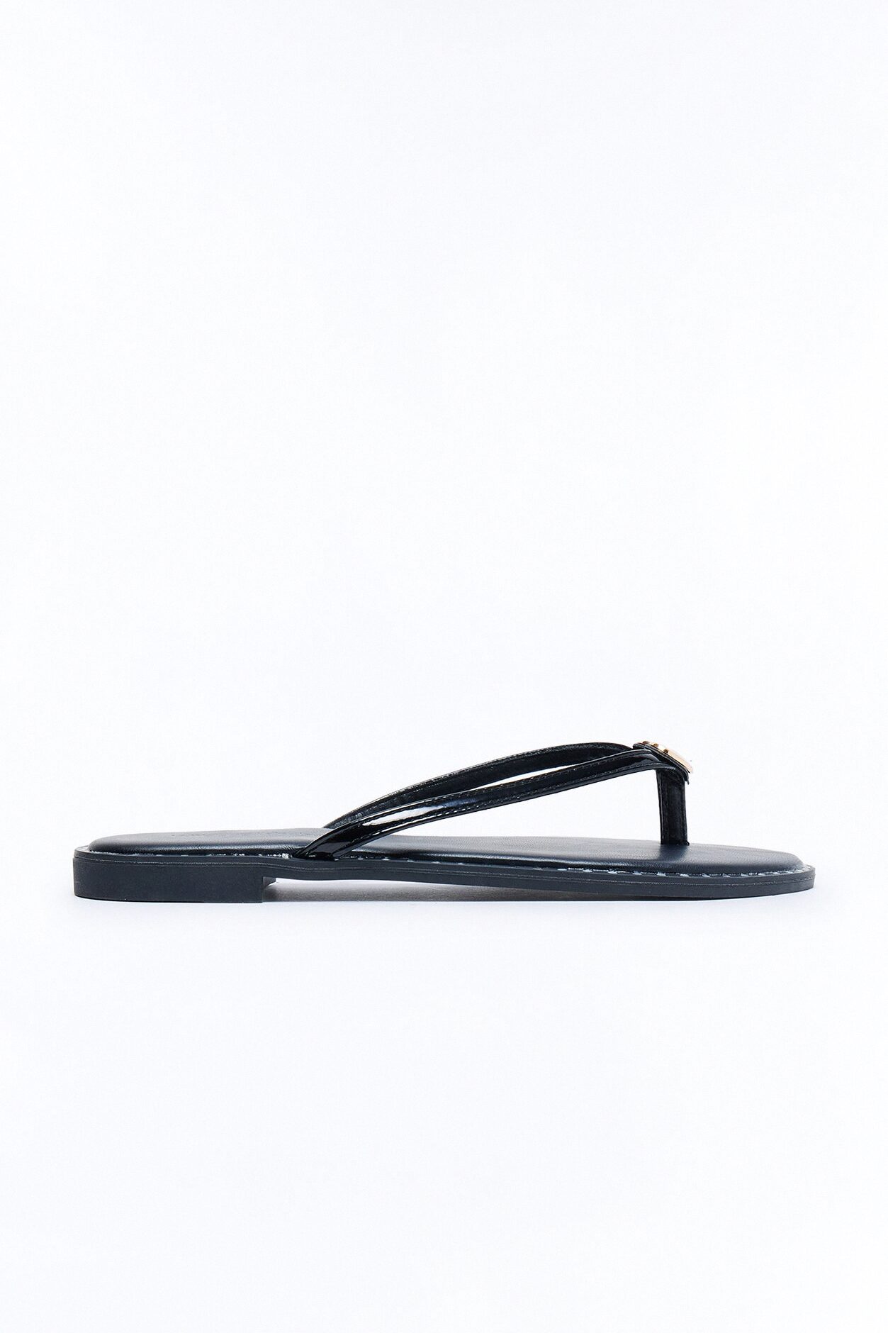 Rici Heart Flip Flops - Black