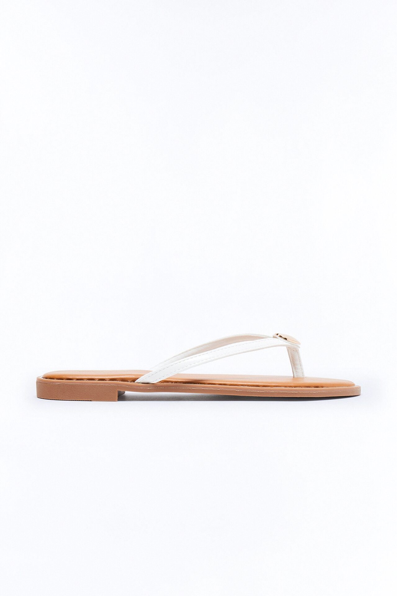 Rici Heart Flip Flops - White