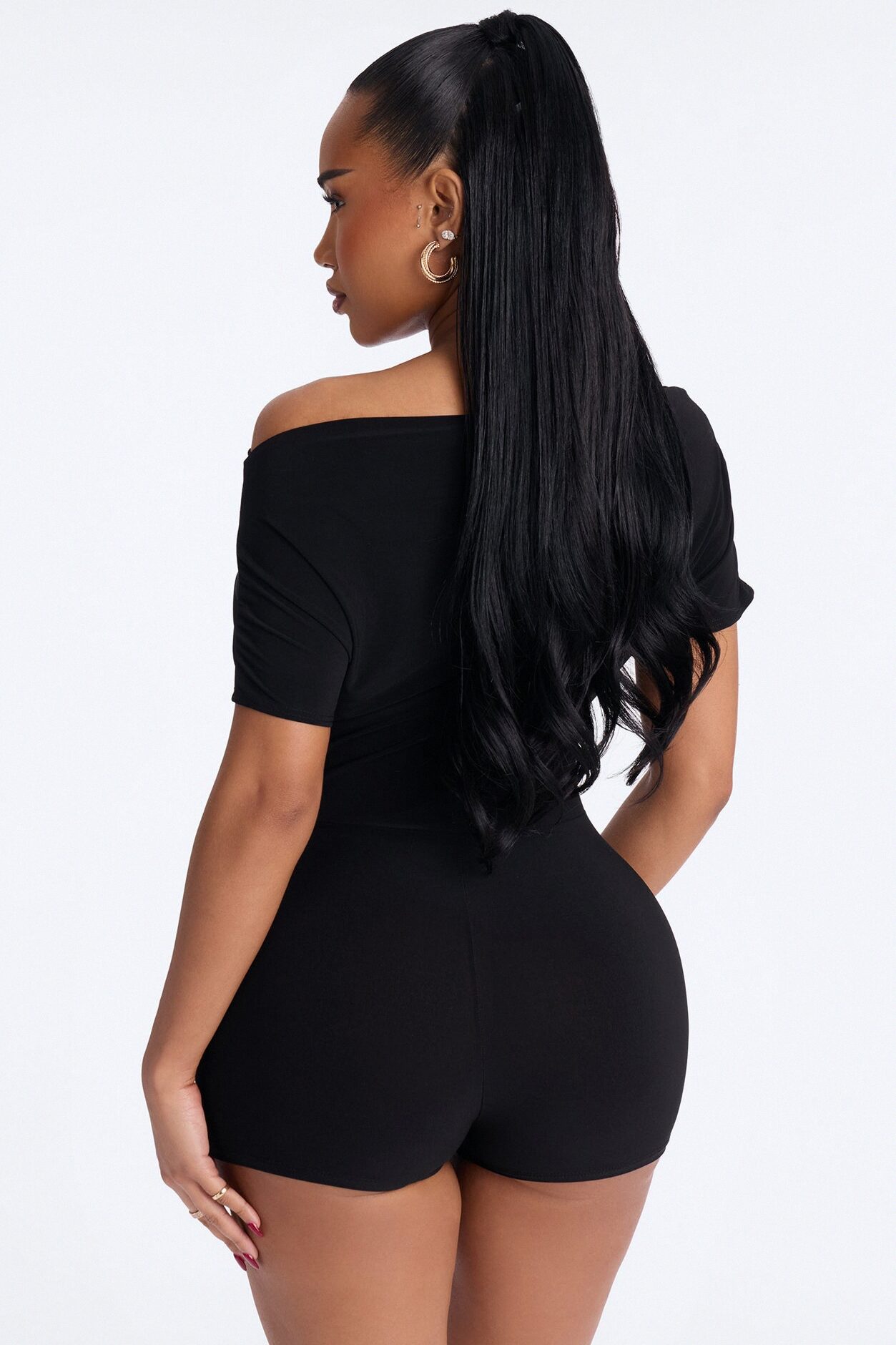 Bare And Bold Micro Short Romper - Black