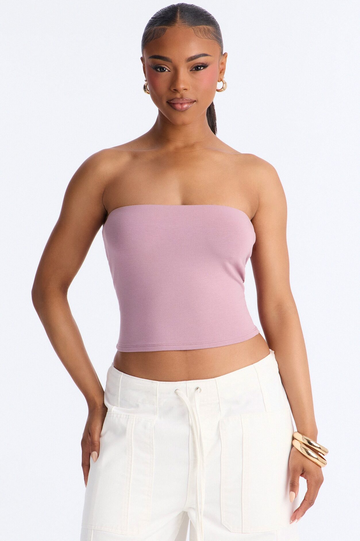 Lyla Double Lined Tube Top - Lilac