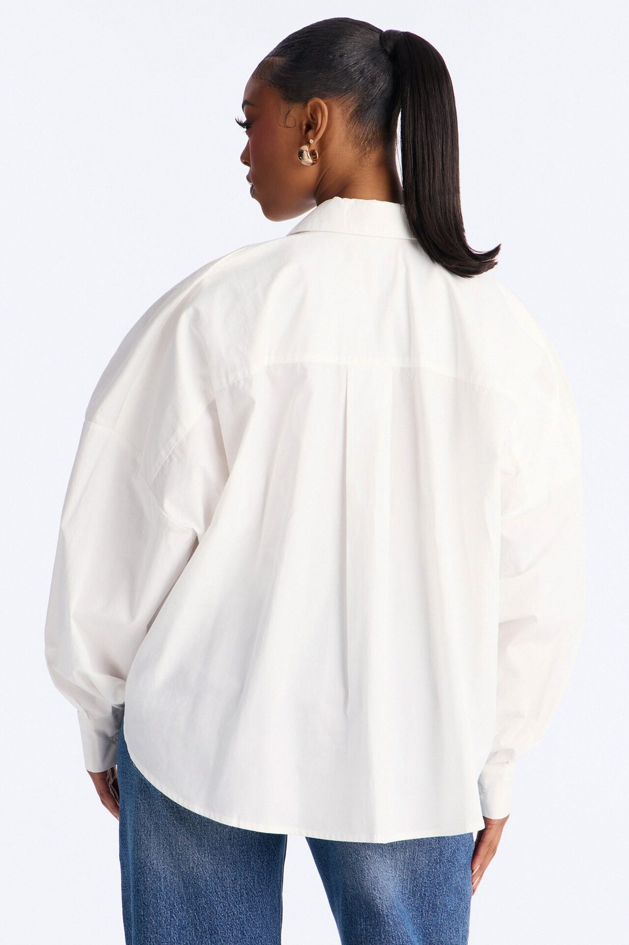 Cool Girl In Progress Pleated Poplin Top - White