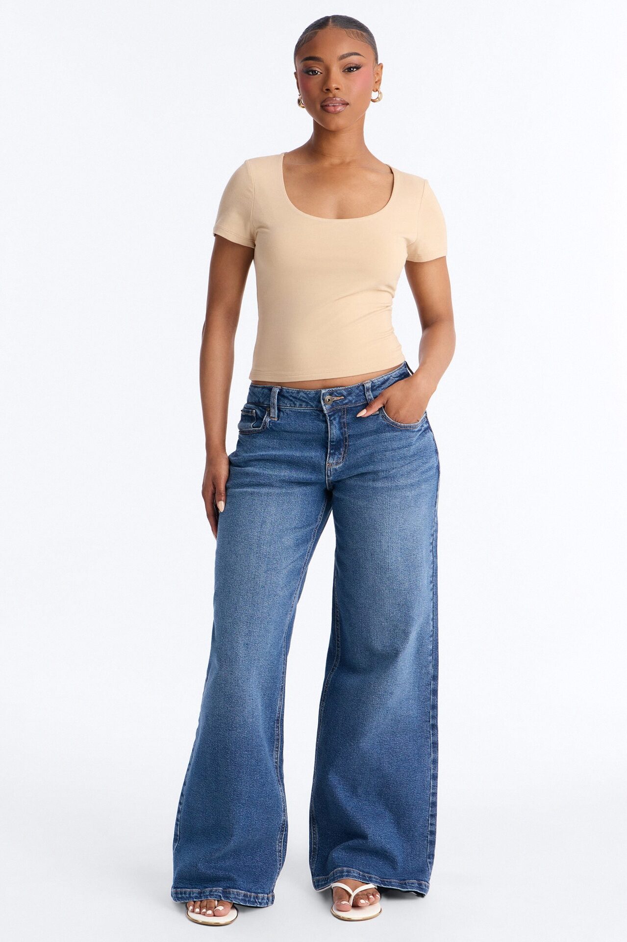 Marissa Double Lined Basic Top - Taupe