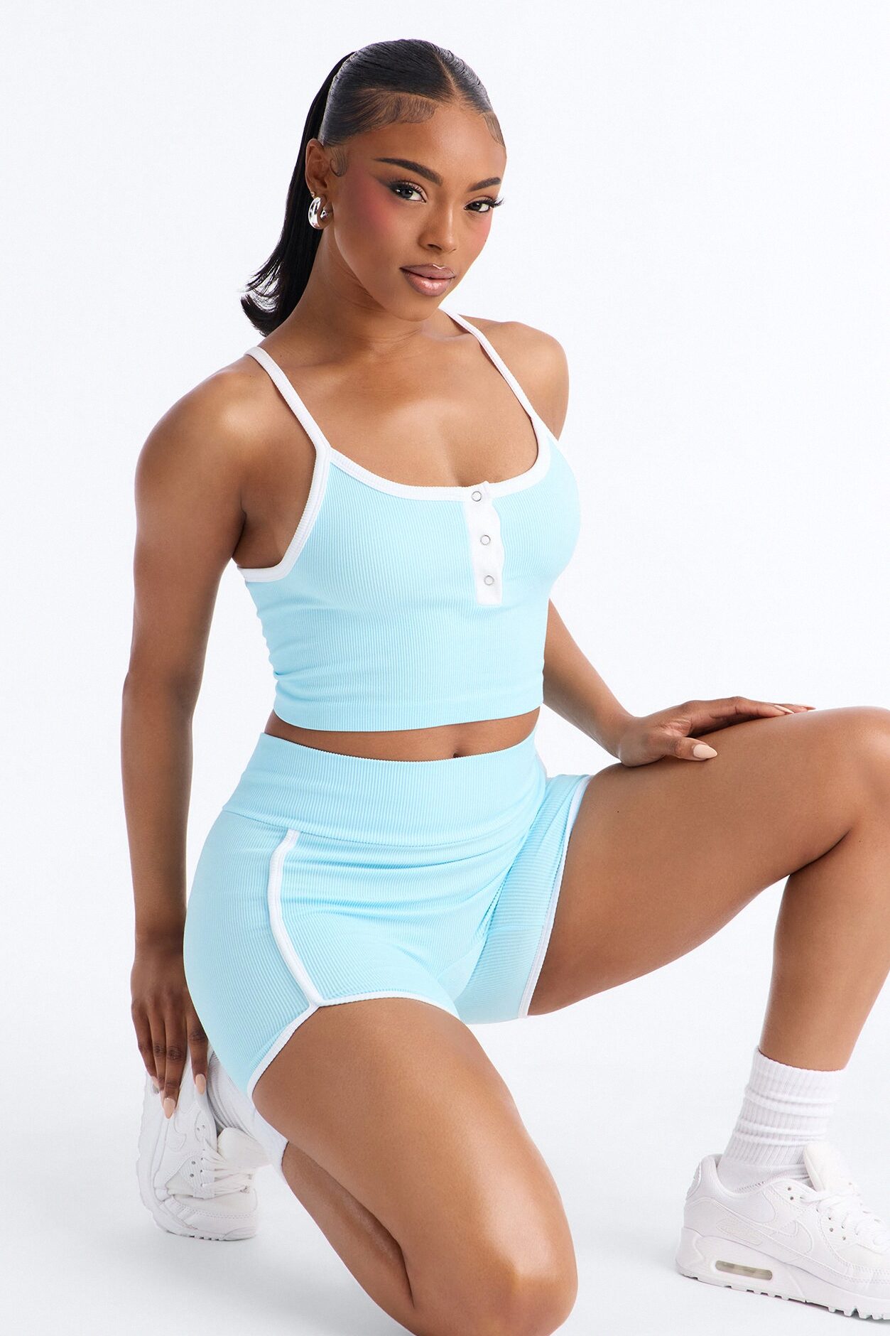 Sofia Seamless Short Set - Blue/combo