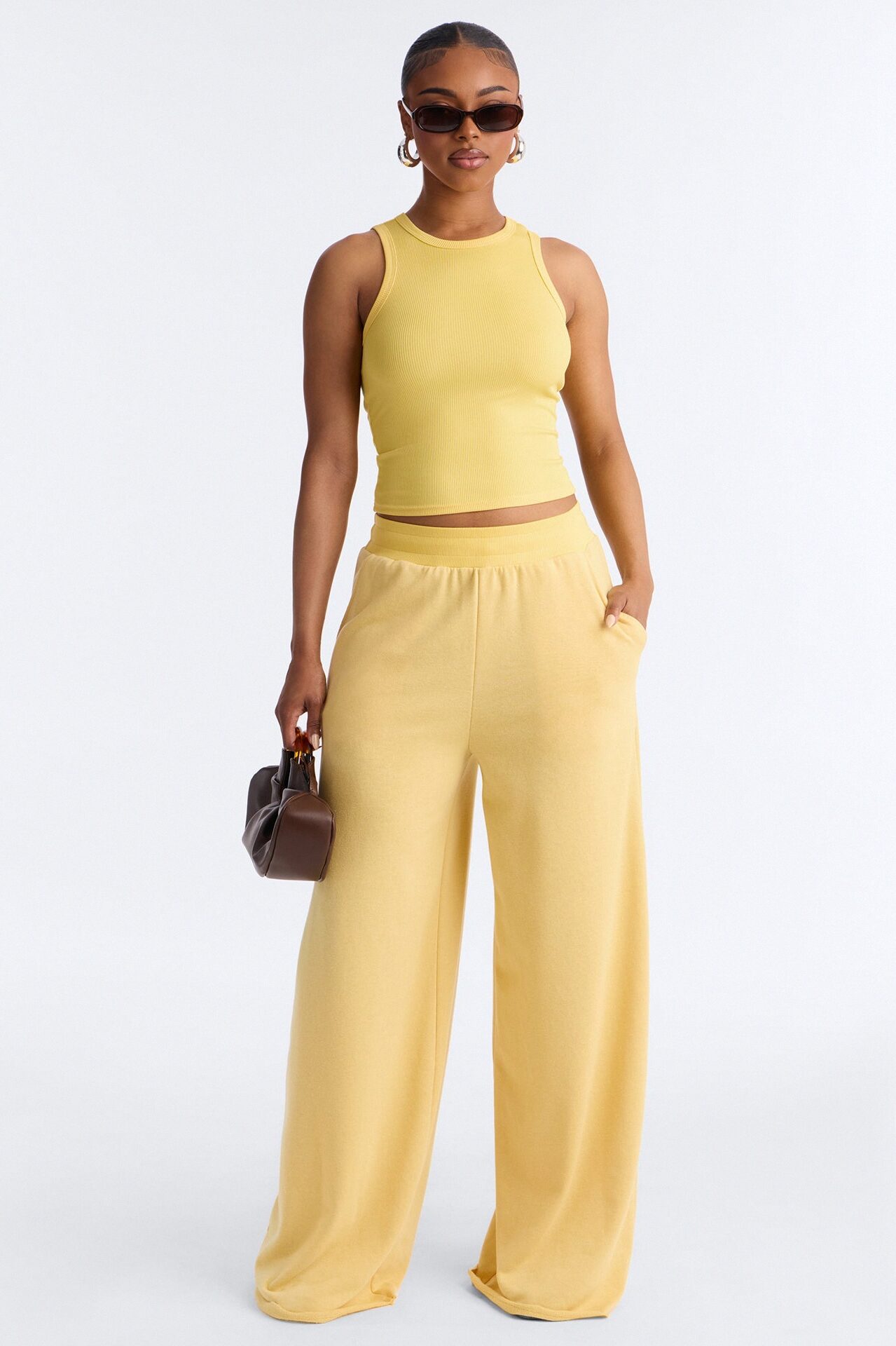 Valencia French Terry Pant Set - Yellow