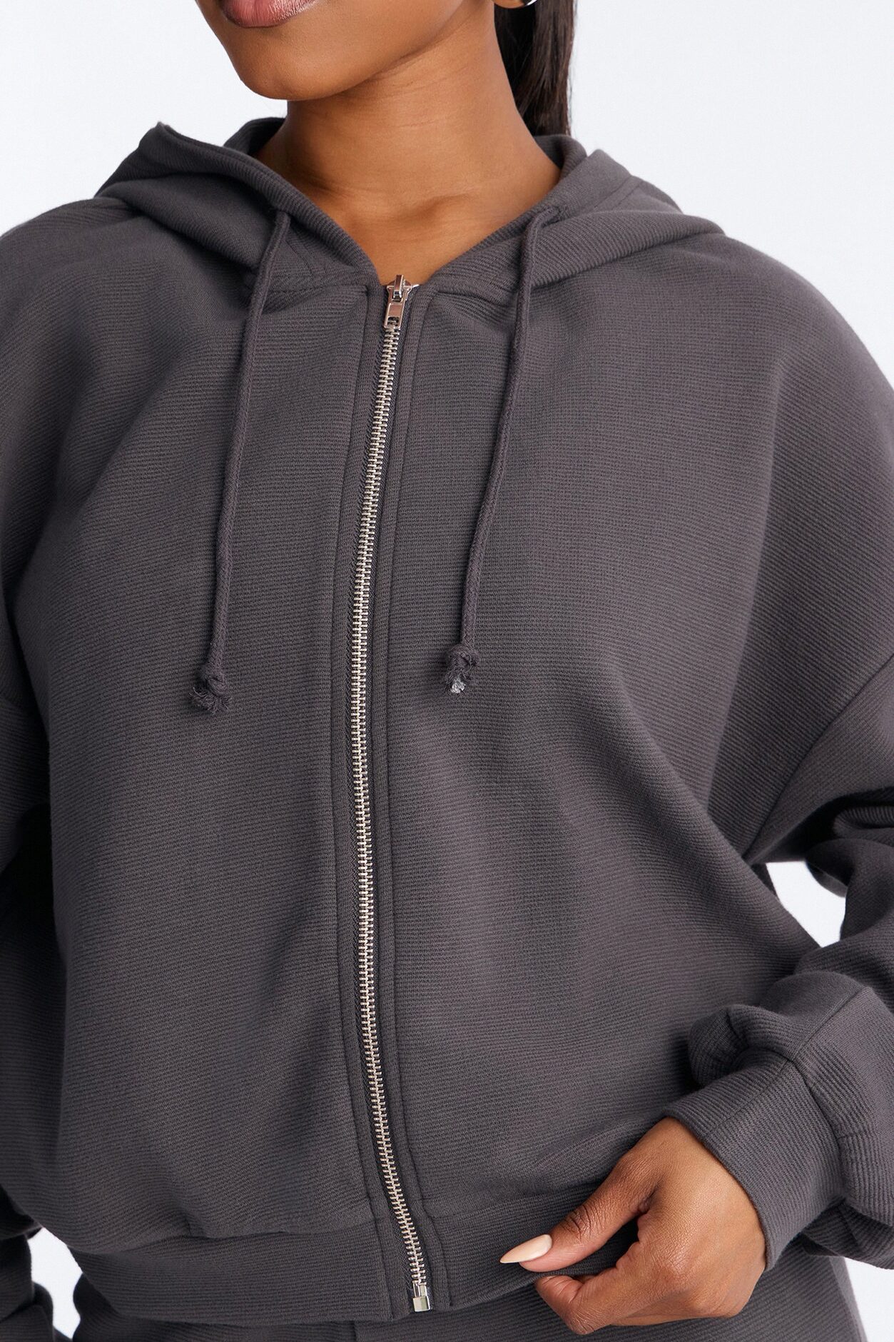 Casual Cutie Knit Capri Set - Charcoal