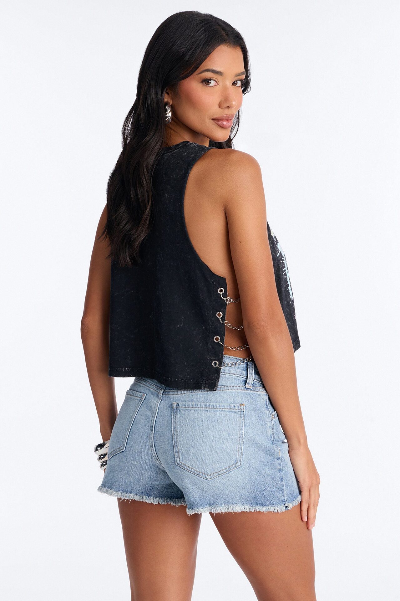 ACDC Washed Side Chain Tank - Black Wash