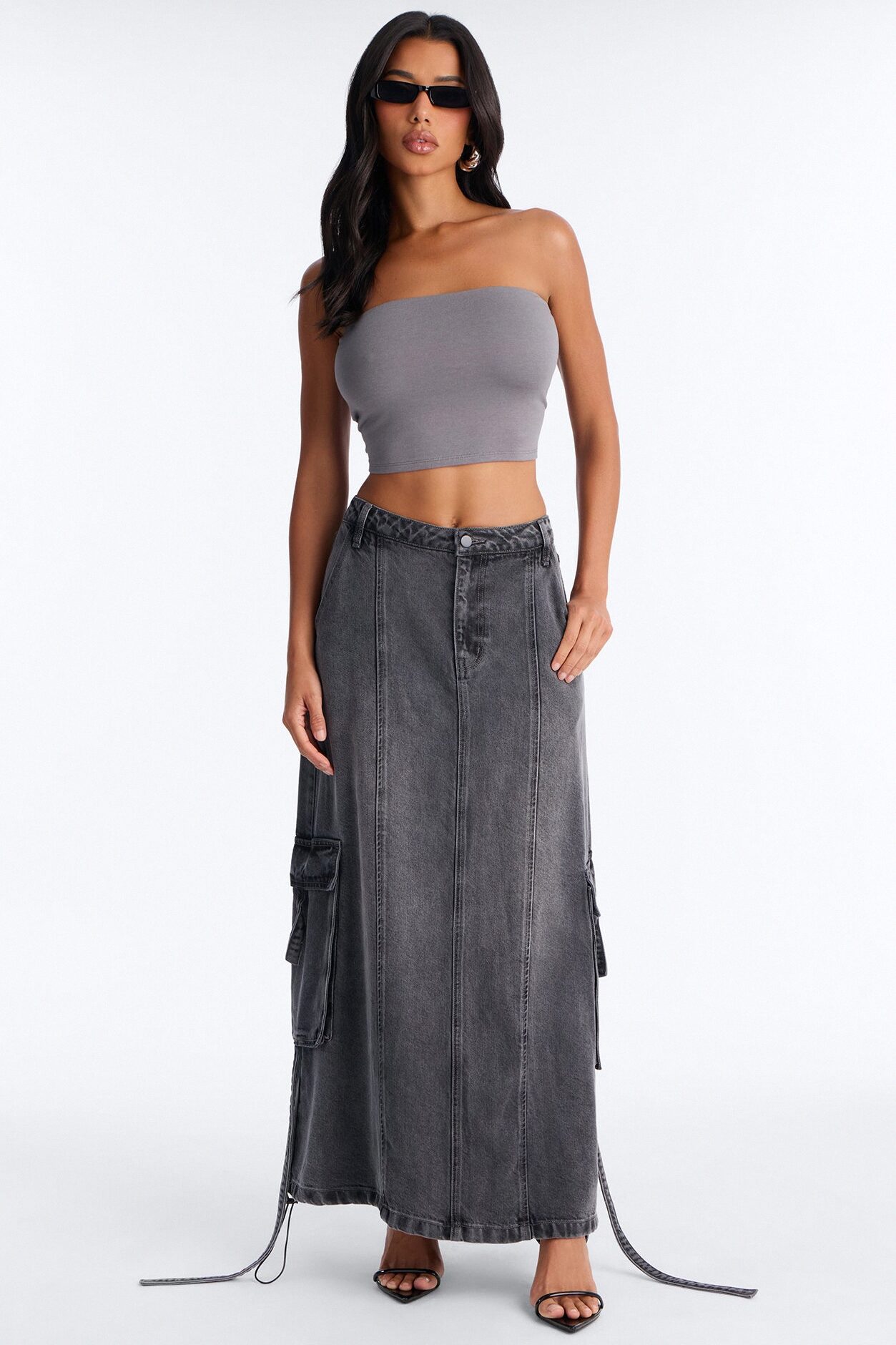 Lyla Double Lined Tube Top - Grey