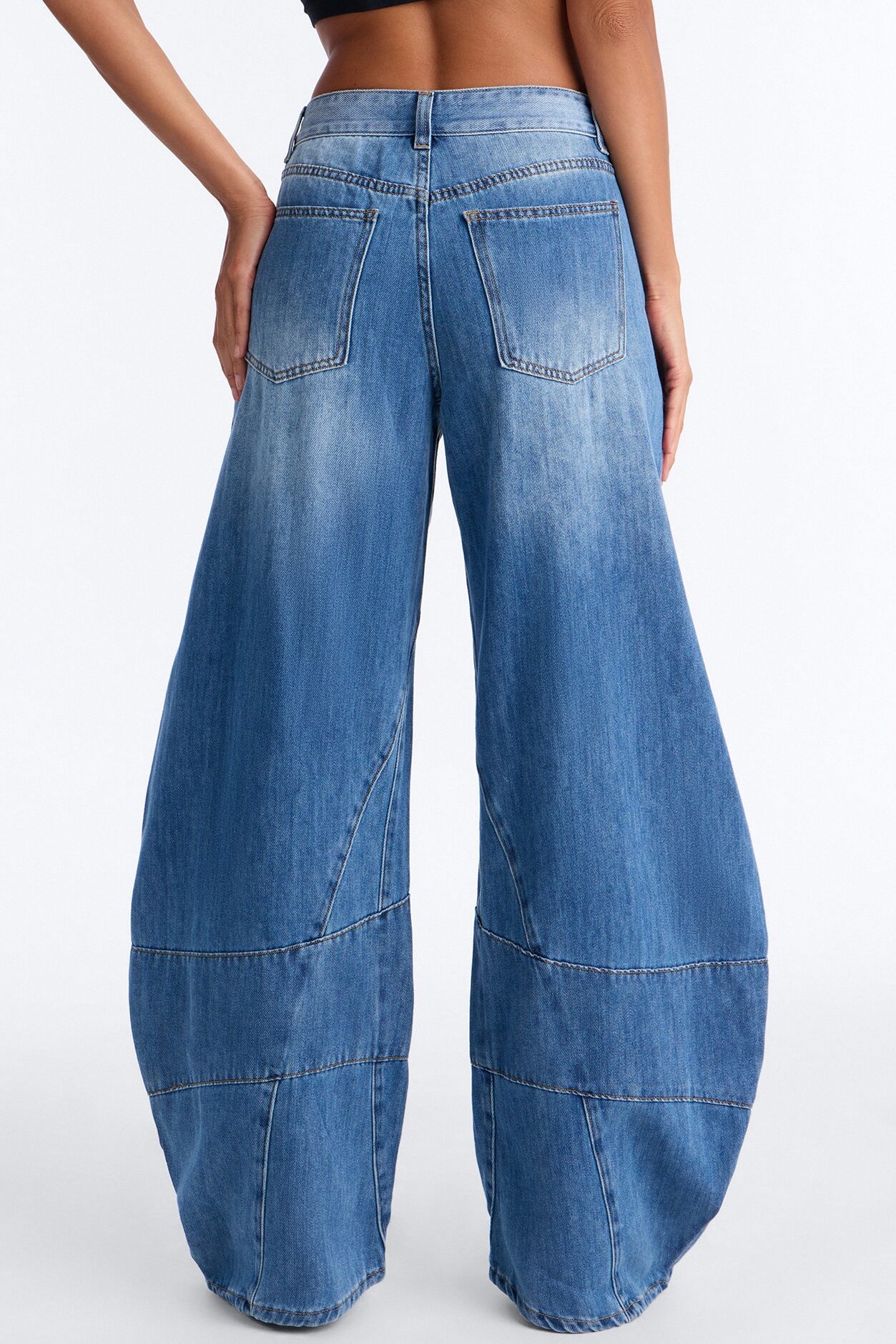 Next Street Seamed Barrel Jeans - Dark Wash