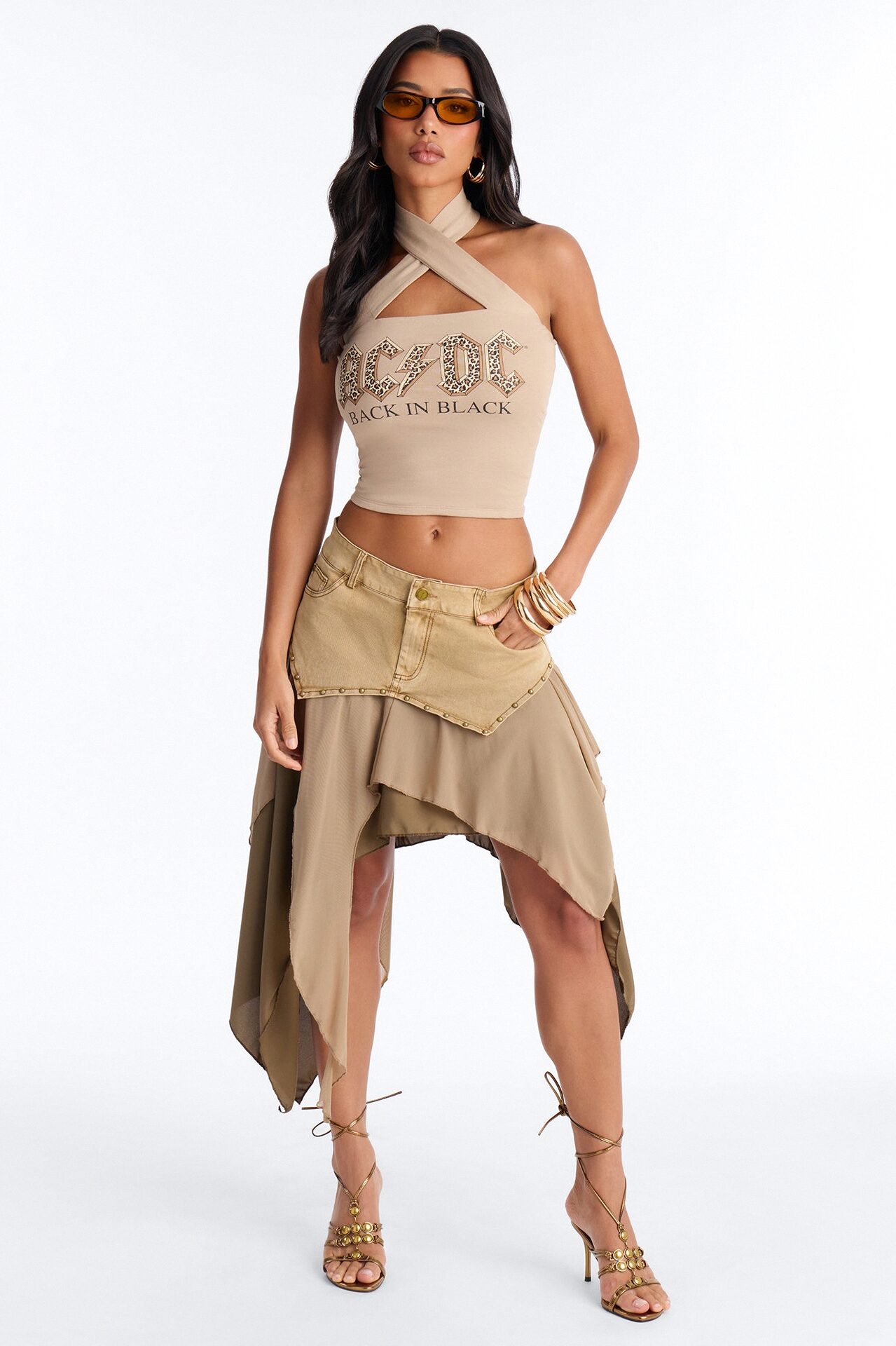 ACDC Criss Cross Halter Top - Sand