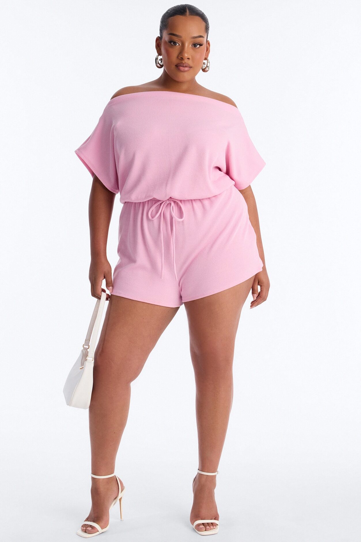 Easy Does It Ribbed Romper - Pink